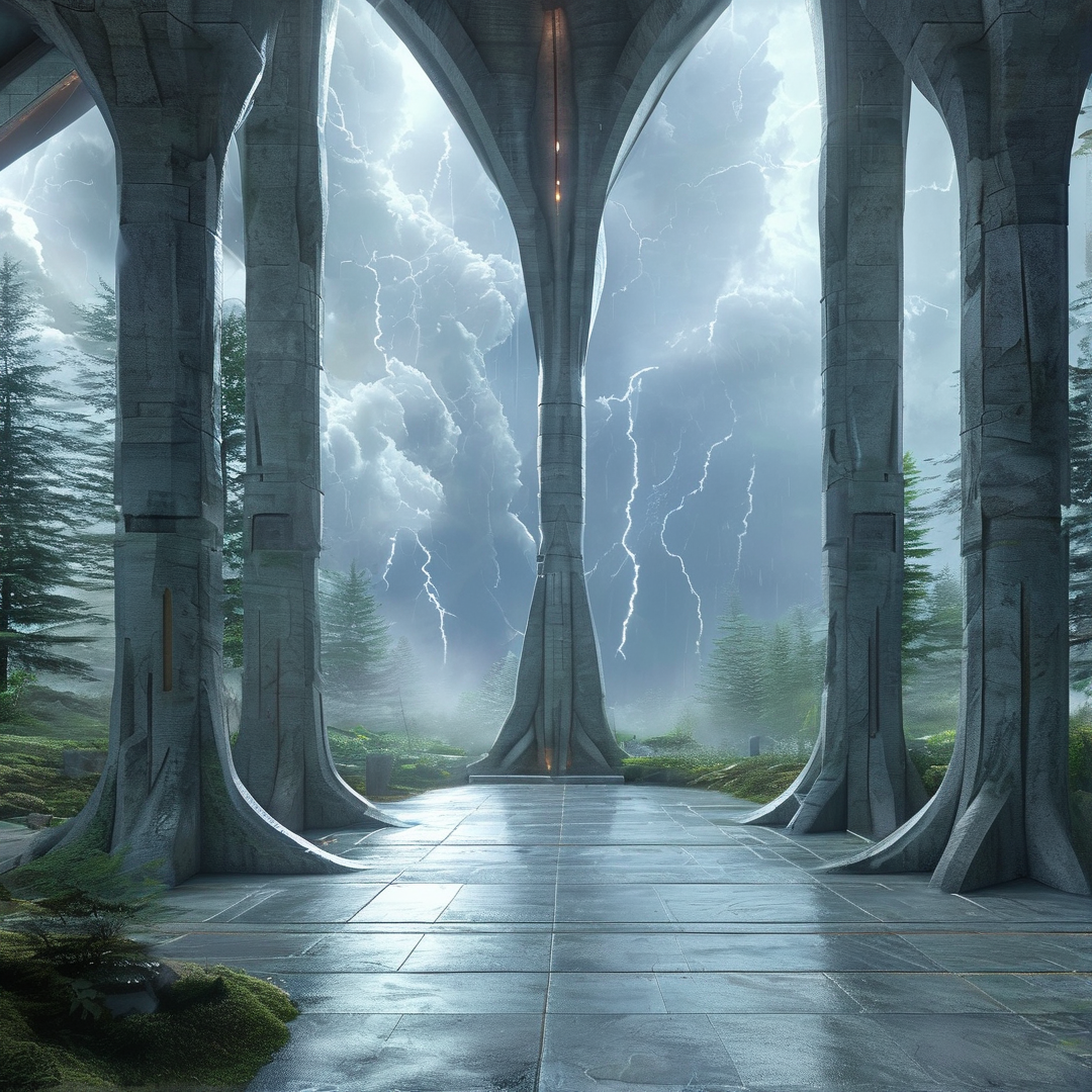 Futuristic Stone Gateway