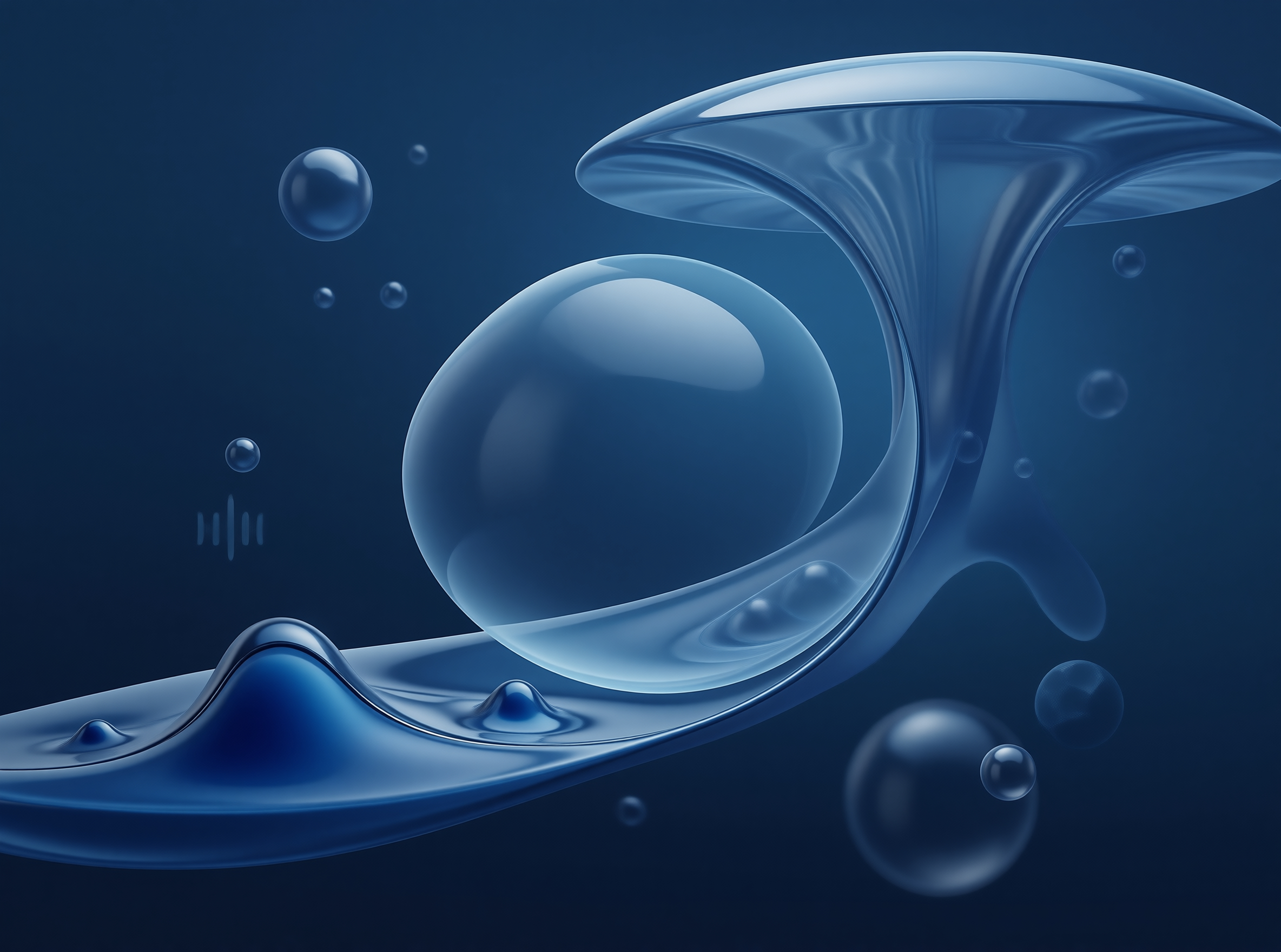 Abstract Blue Liquid Forms