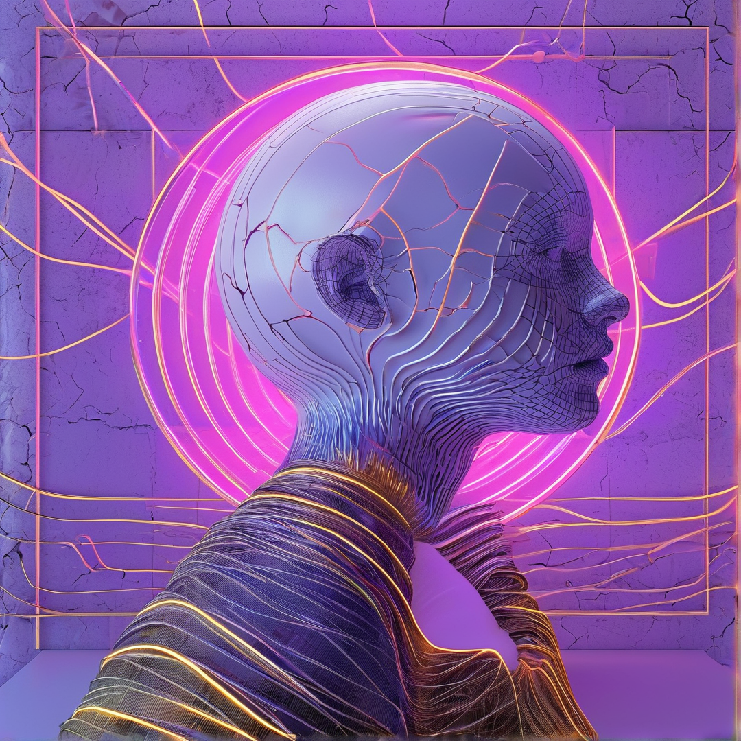 Cybernetic Neon Bust