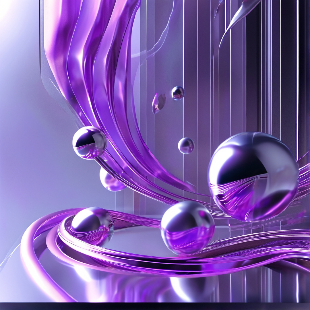 Abstract Purple Metal Art