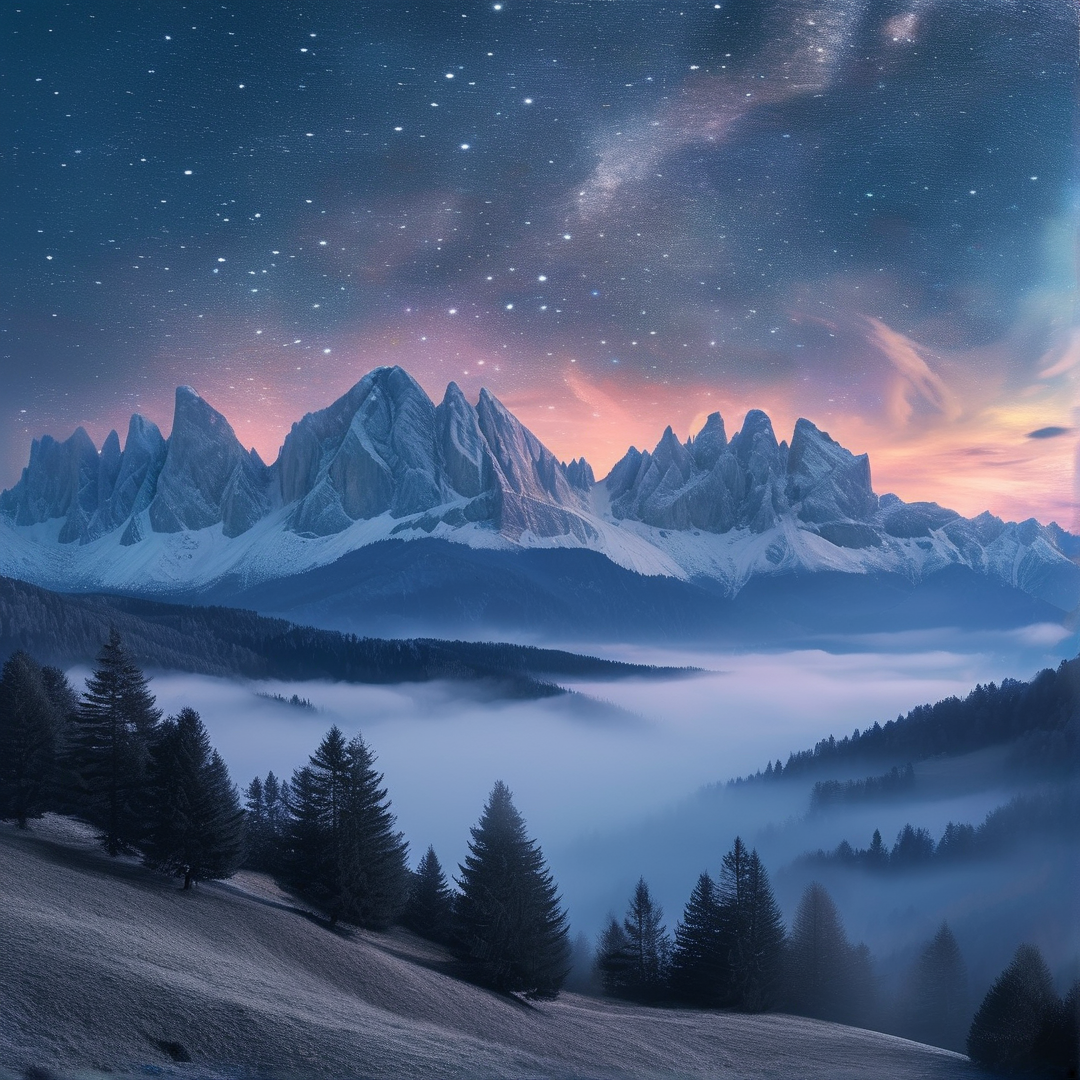 Alpine Starlit Scenery