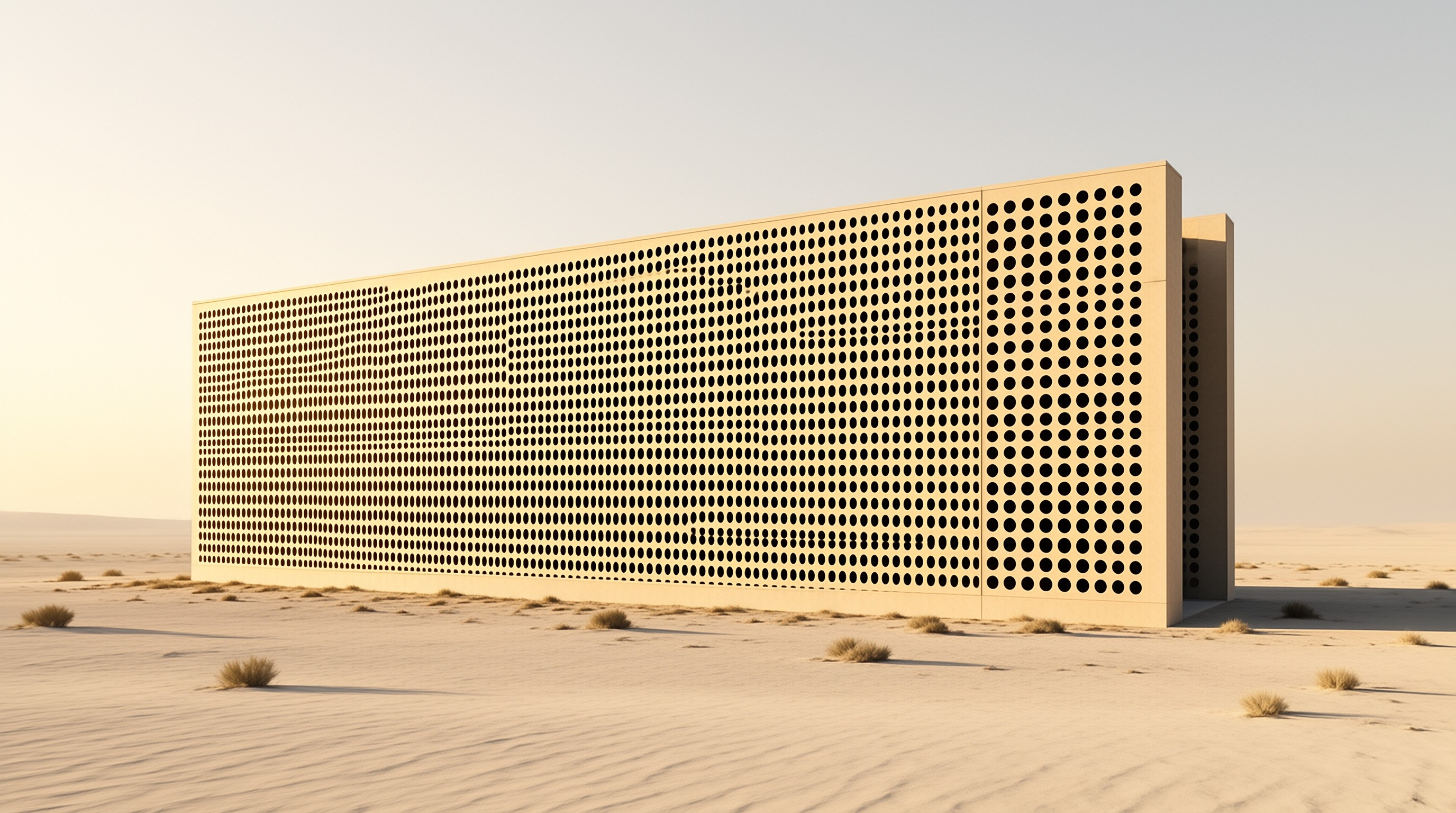 Perforated Wall in Desert