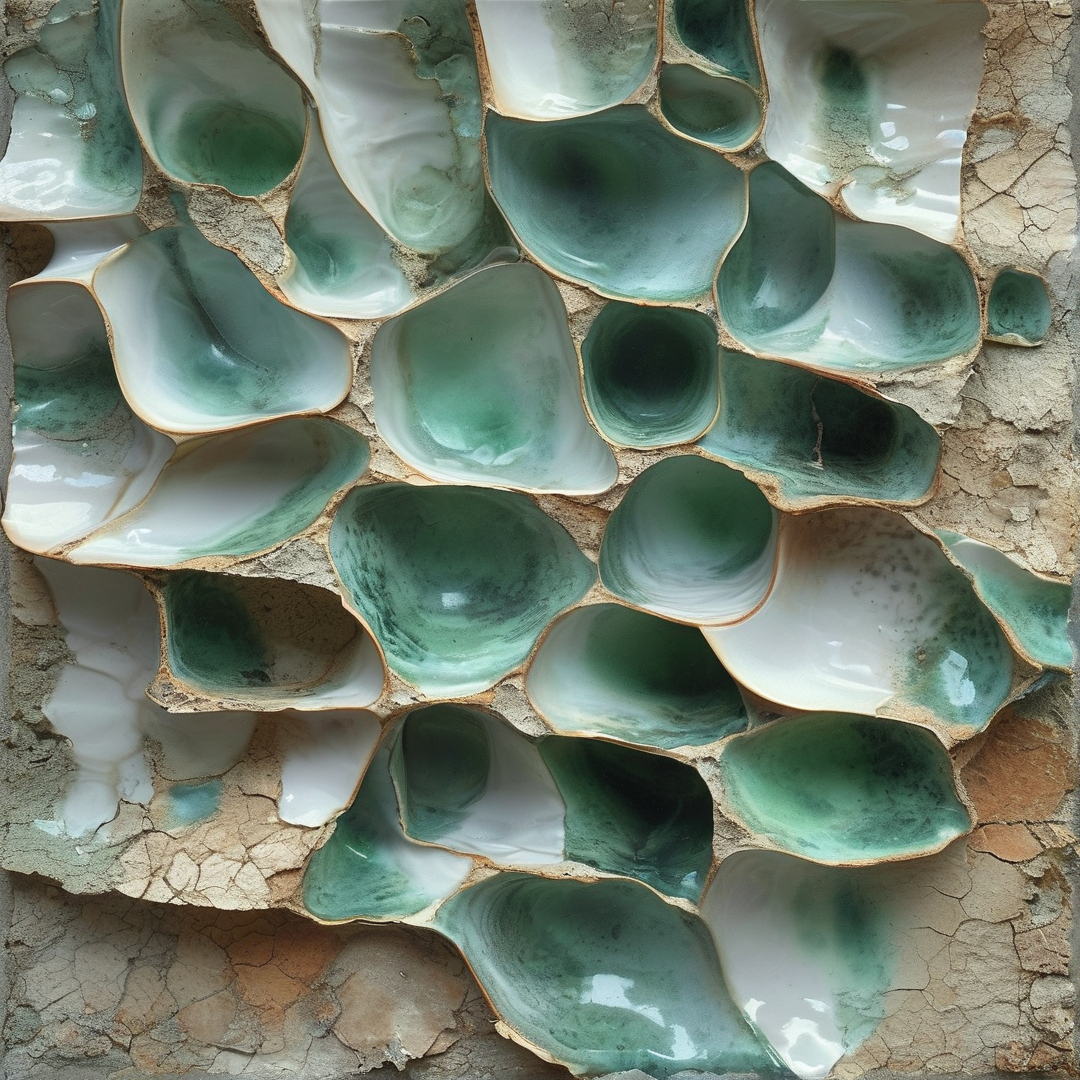 Glossy Green Mosaic Texture