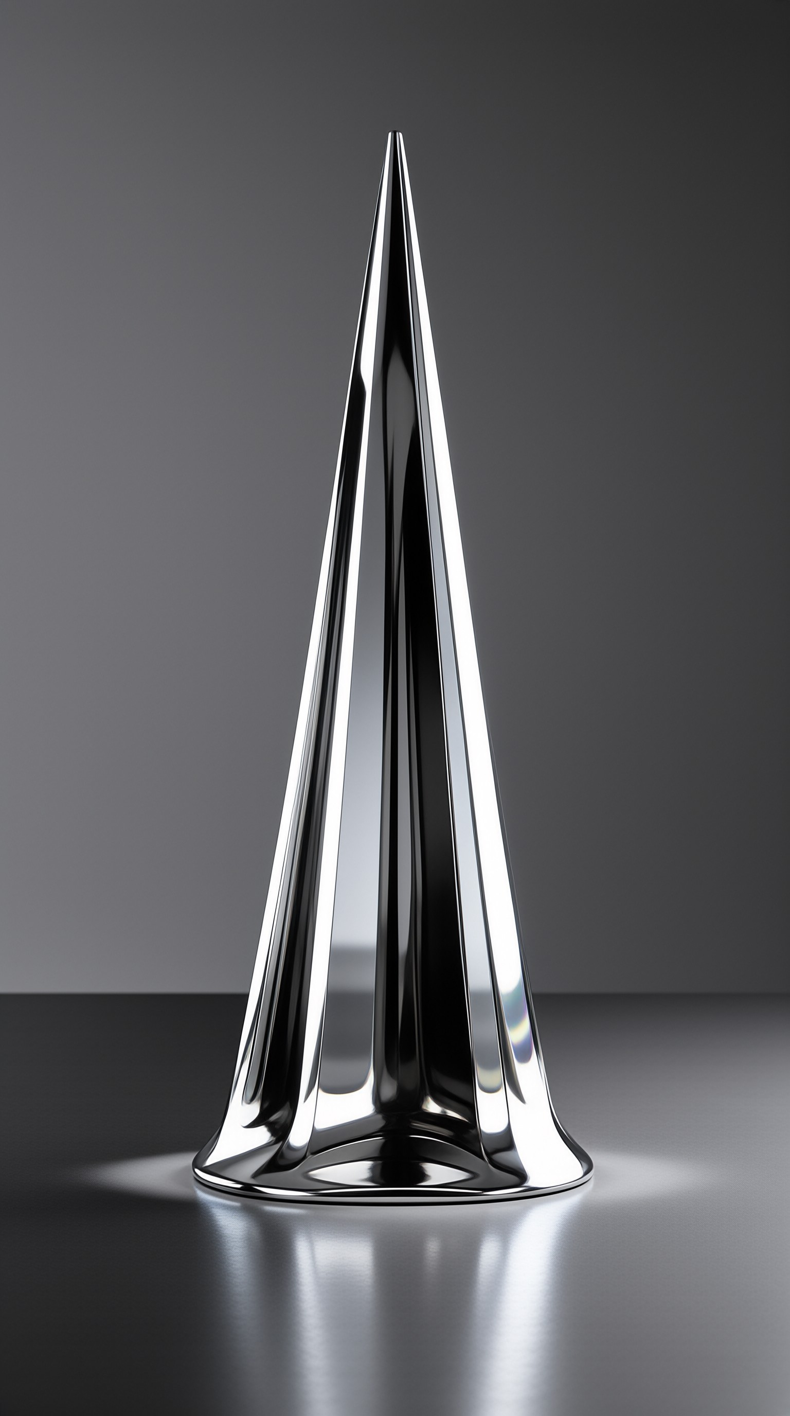 Sleek Chrome Spire Sculpture