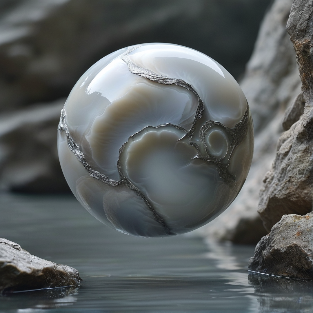 Suspended Marble Sphere
