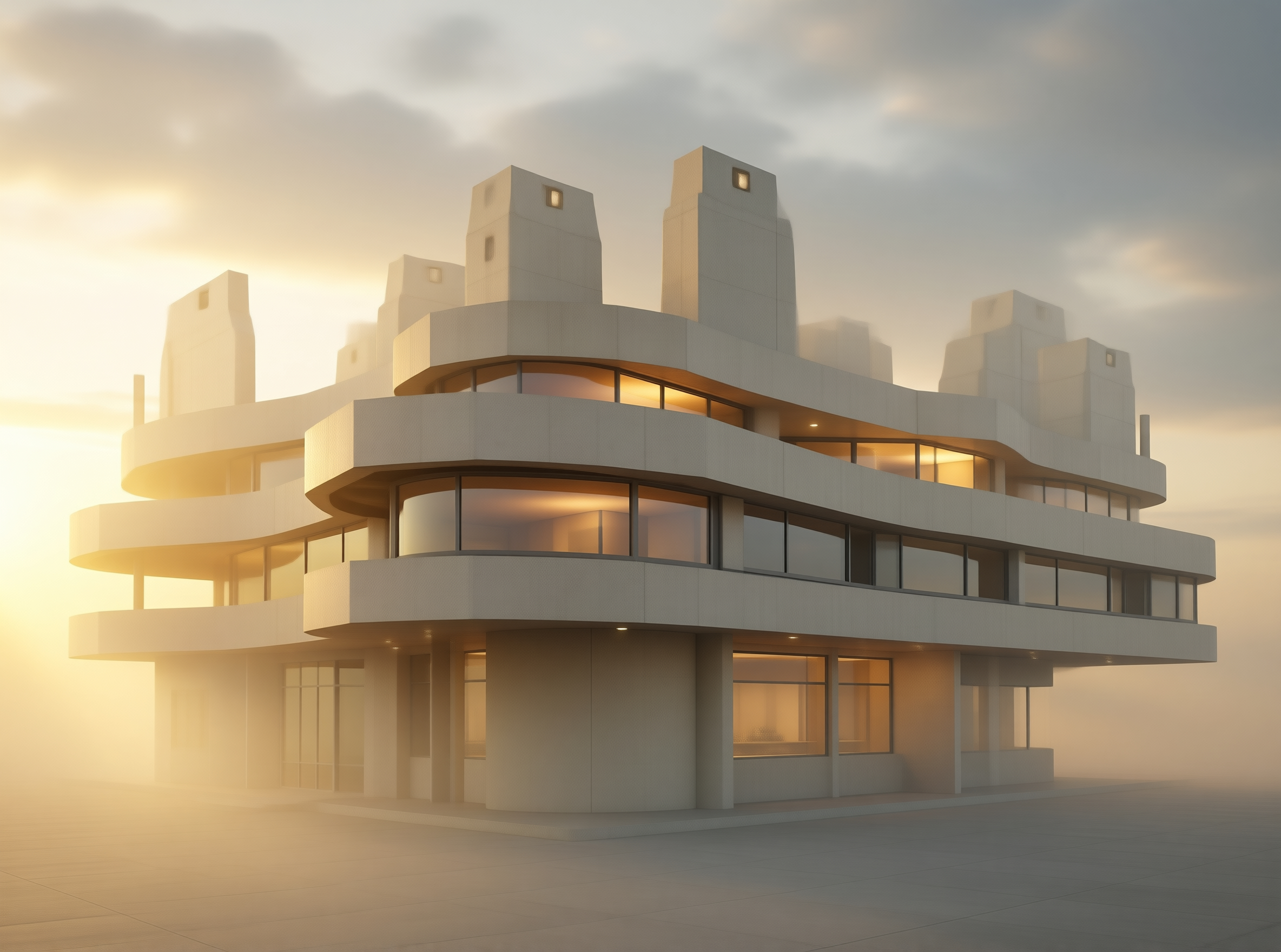 Futuristic White Architecture