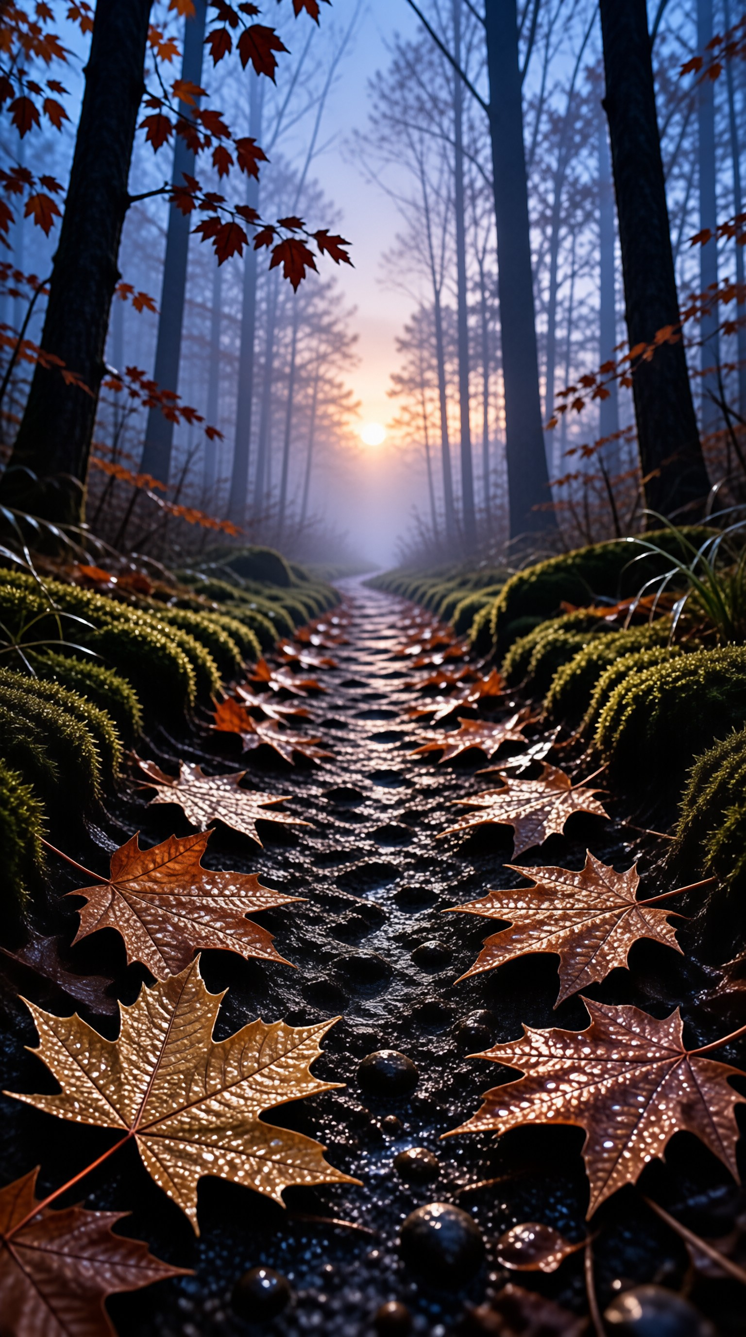 Misty Autumn Forest Path