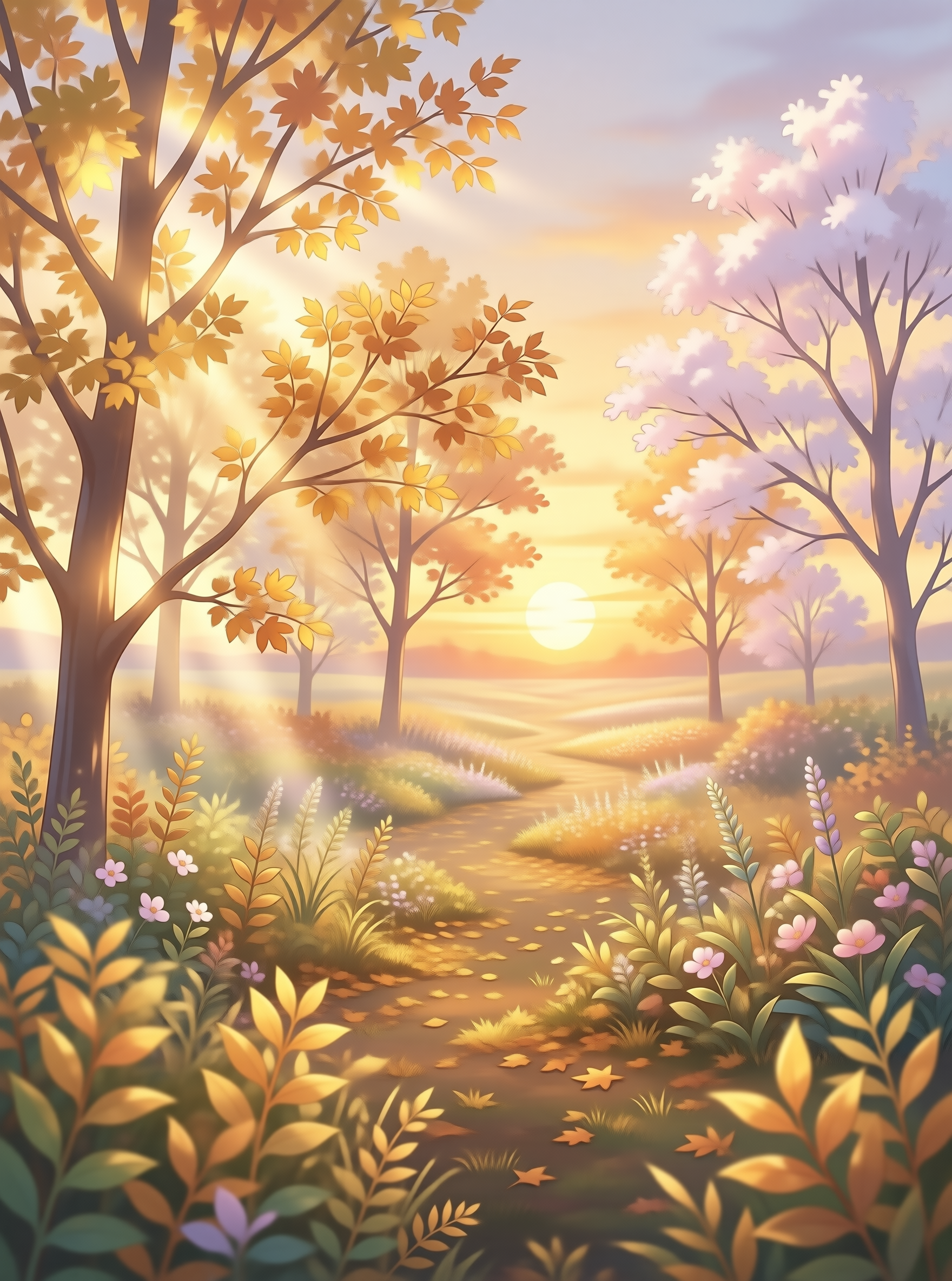 Sunlit Forest Path
