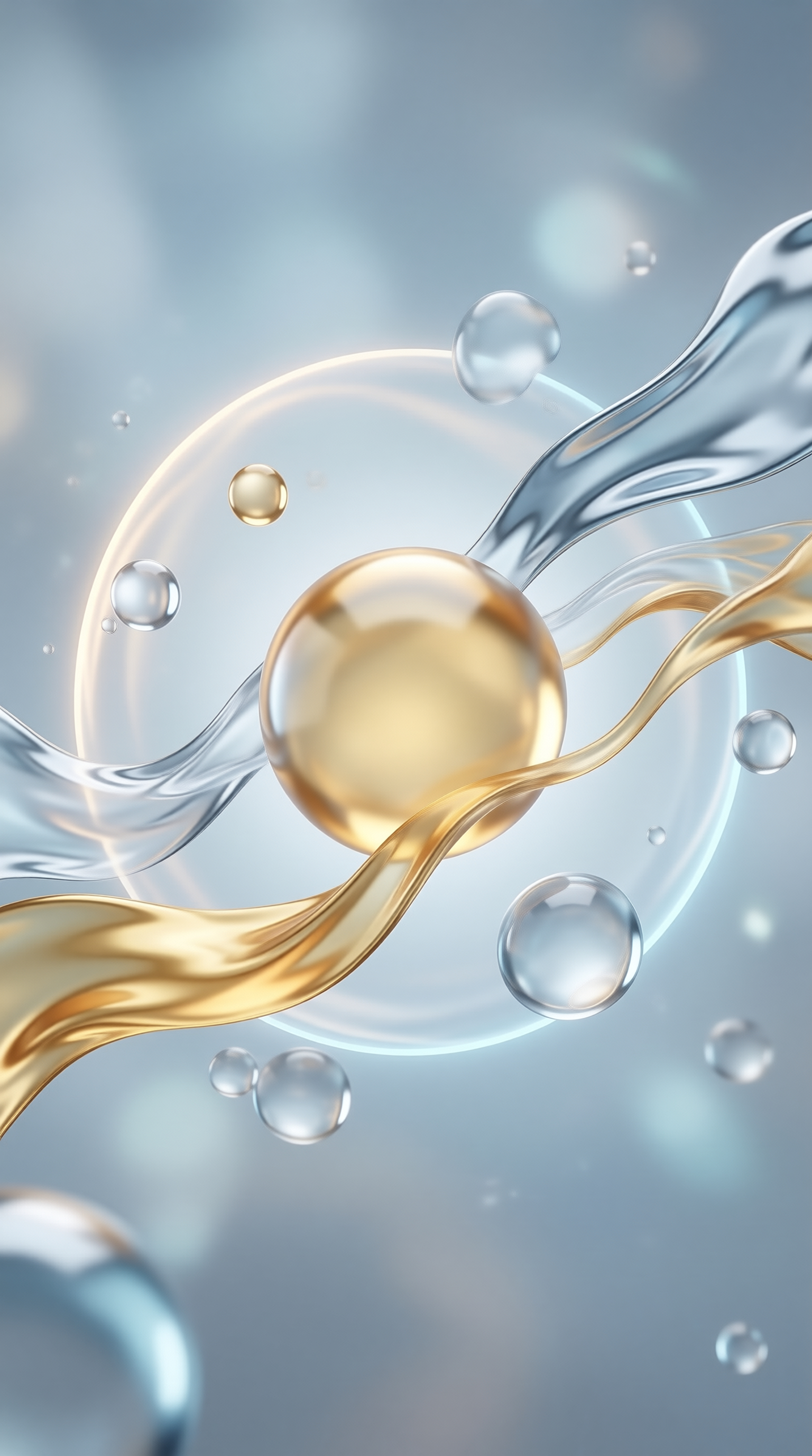 Golden Pearl and Liquid Flow