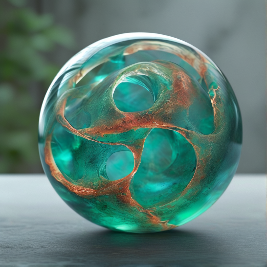 Translucent Green Glass Sphere