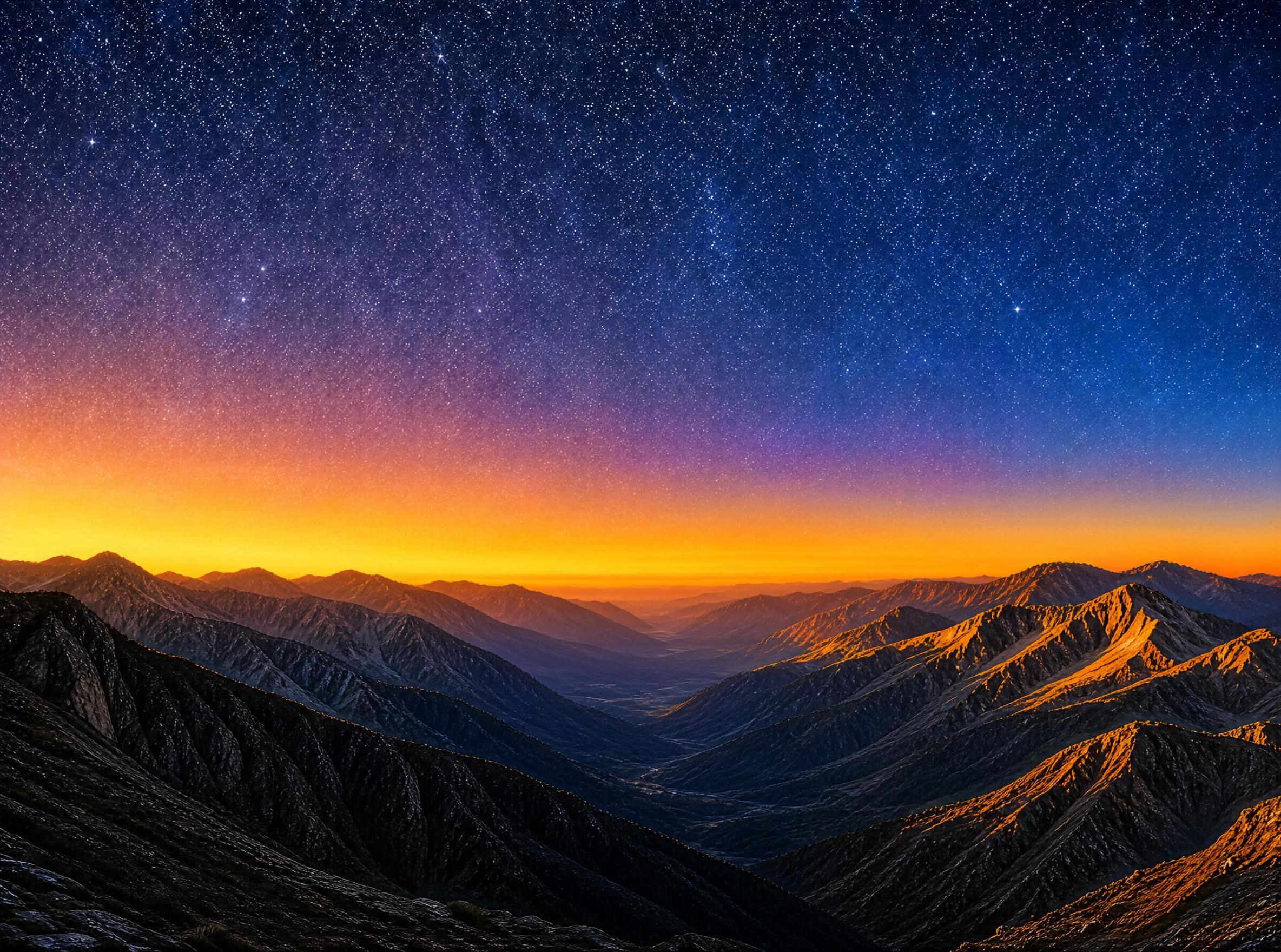 Starry Sky Over Mountains