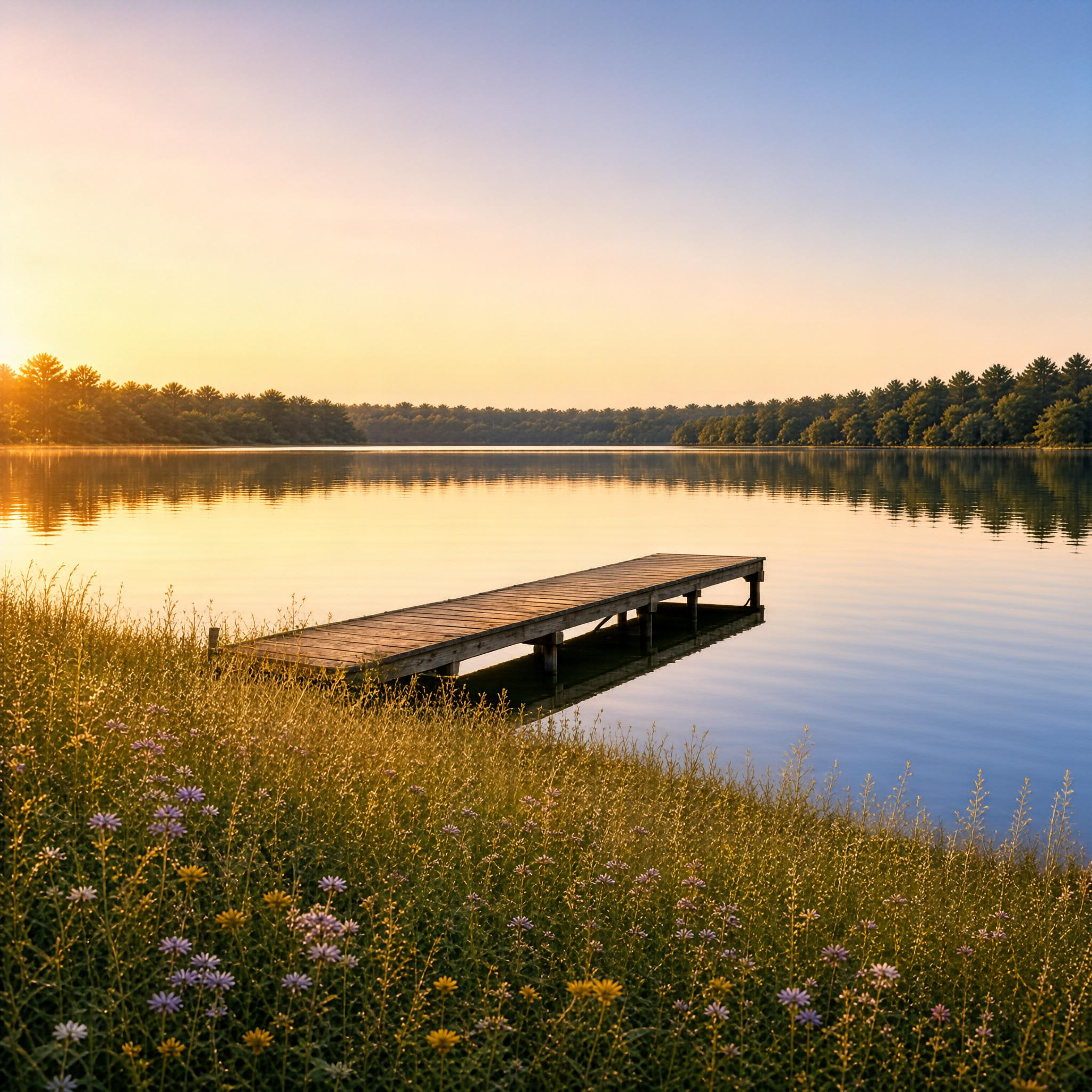 Serene Lake at Sunrise