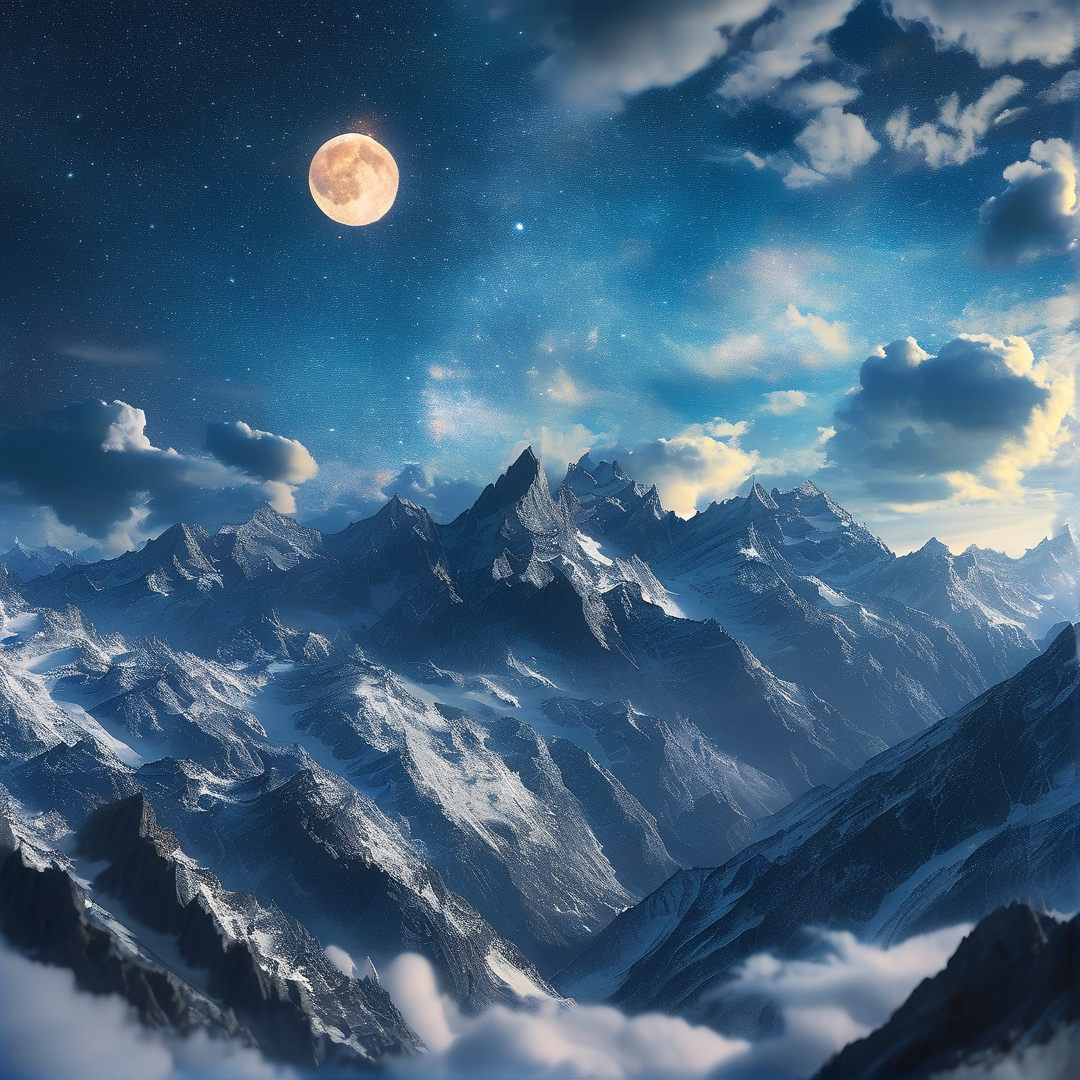 Moonlit Alpine Peaks
