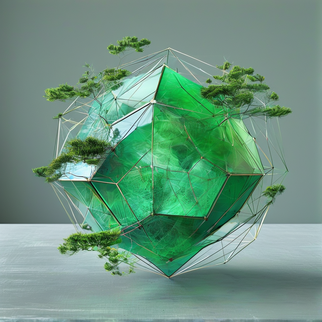 Green Geometric Plant Sphere