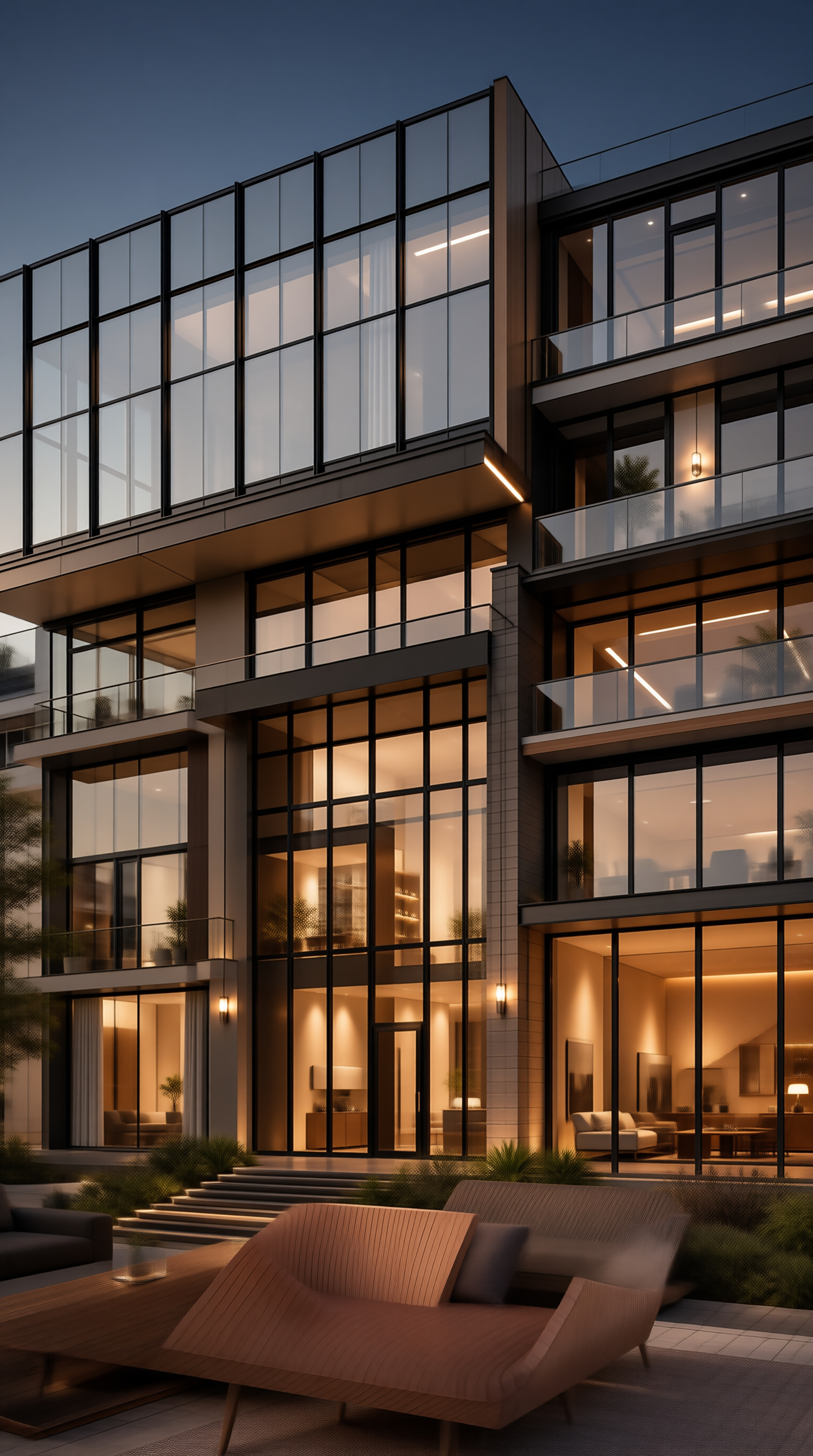 Modern Luxury Building at Dusk