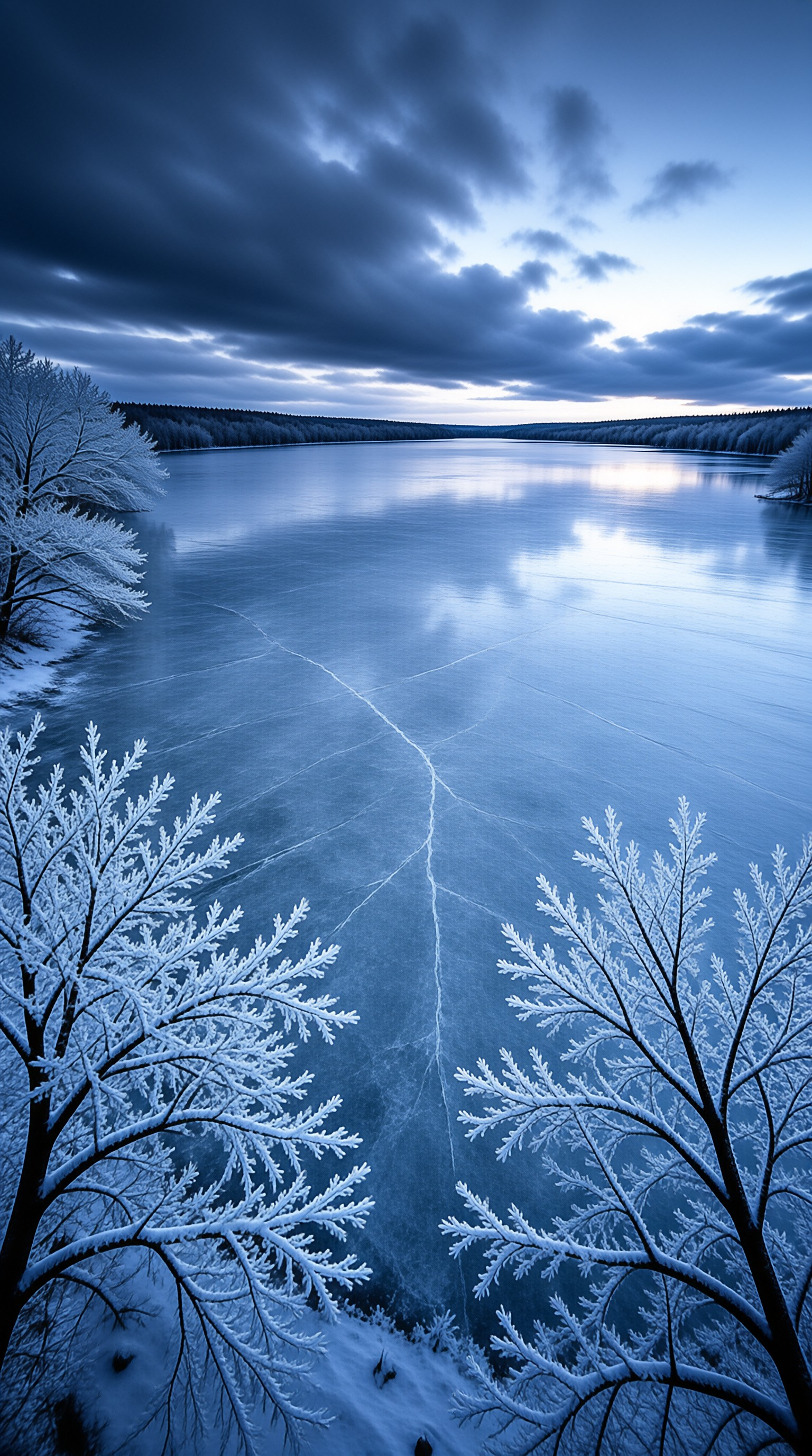 Frozen Lake at Twilight