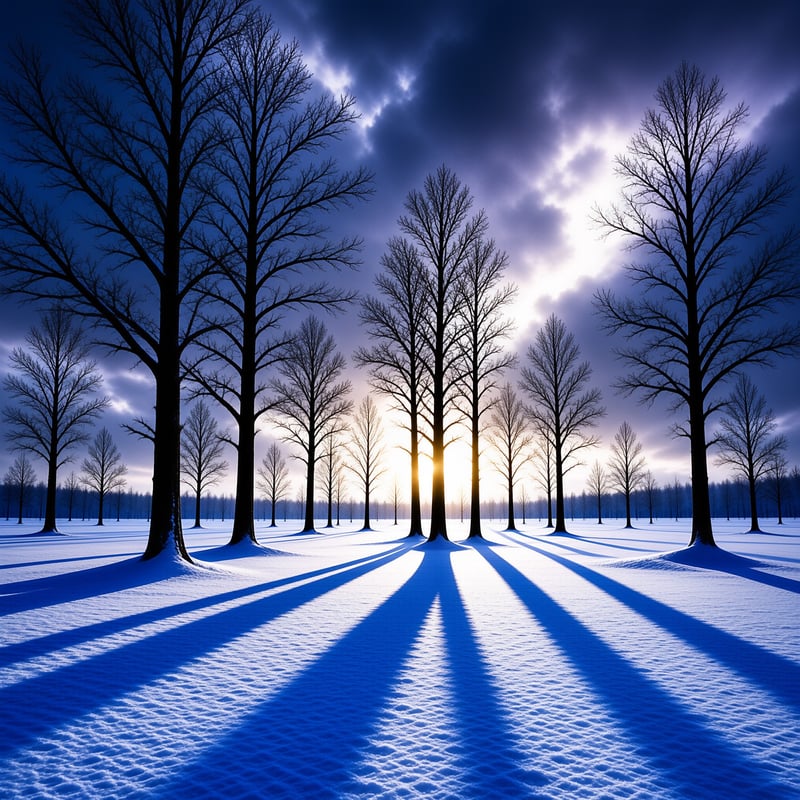 Winter Forest Sunset