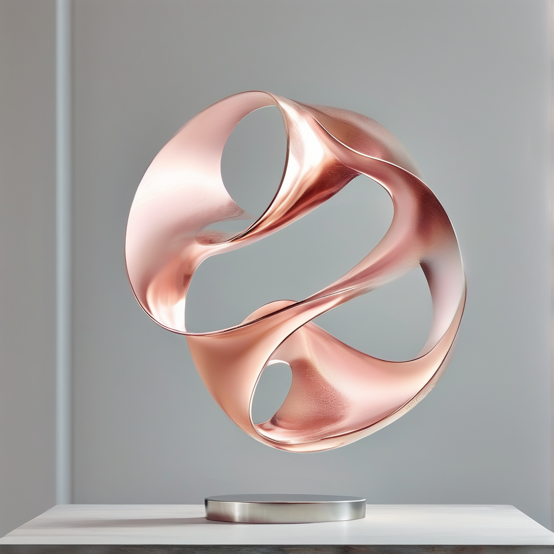 Rose Gold Abstract Sculpture