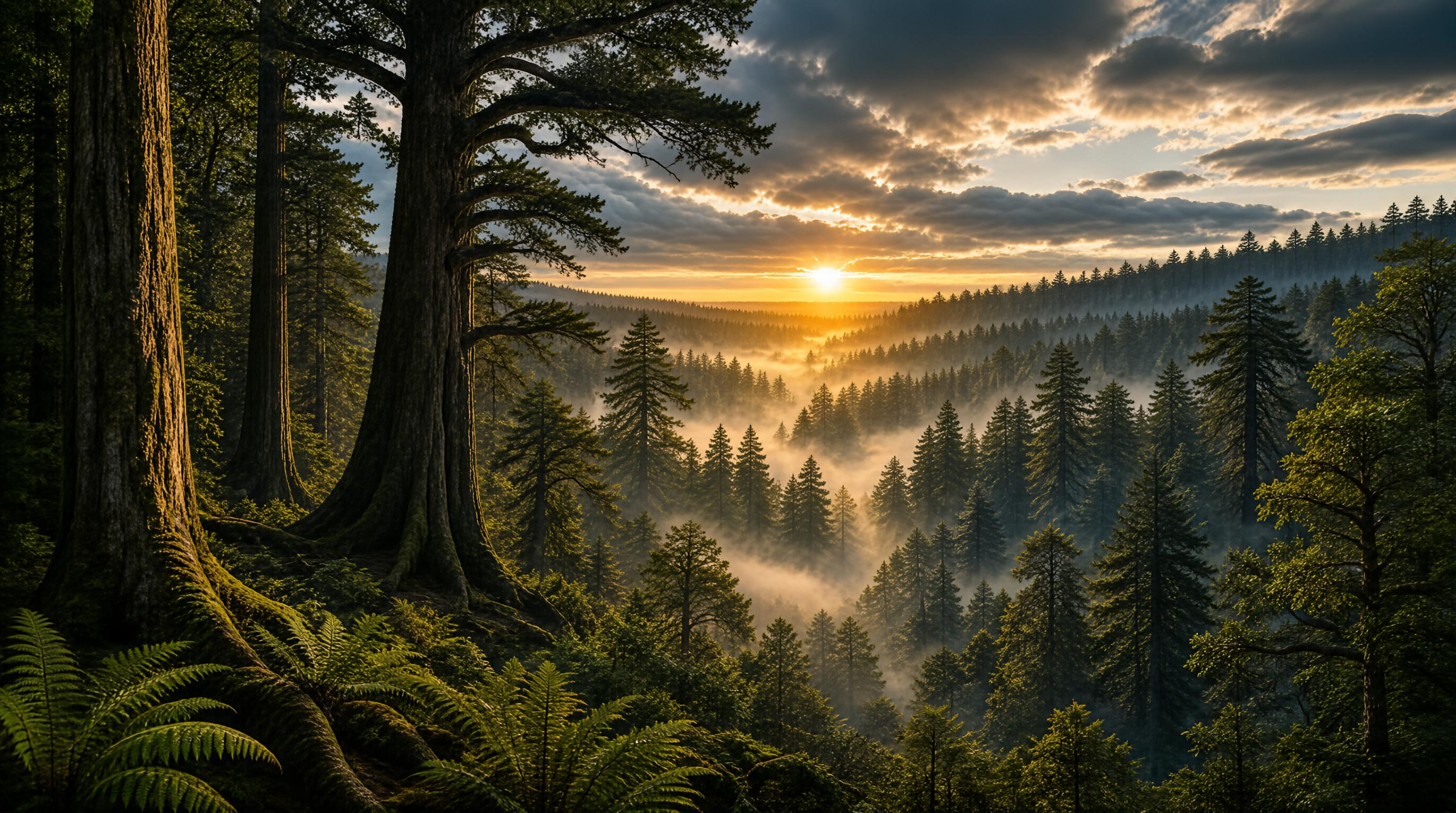 Misty Forest Sunrise