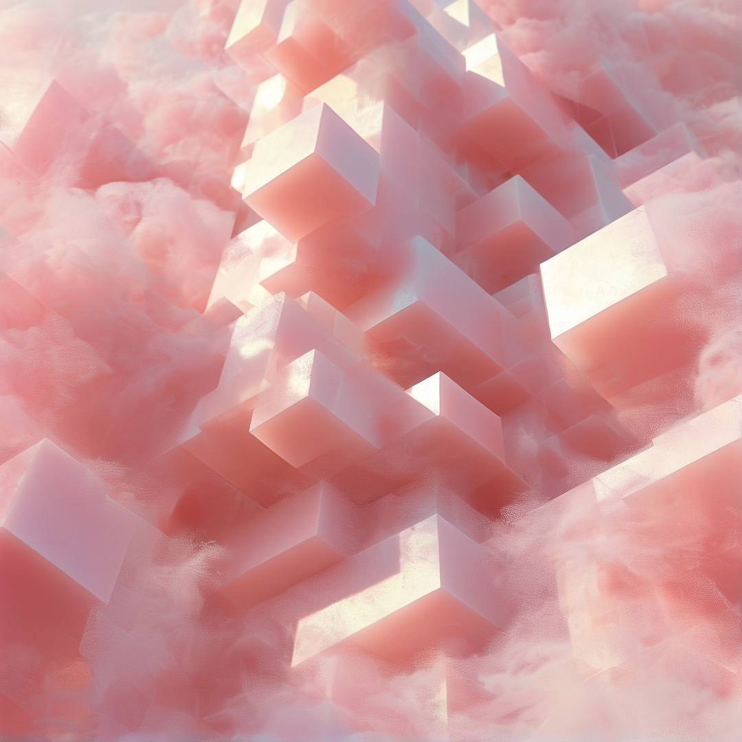 Pink Blocky Cloudscape