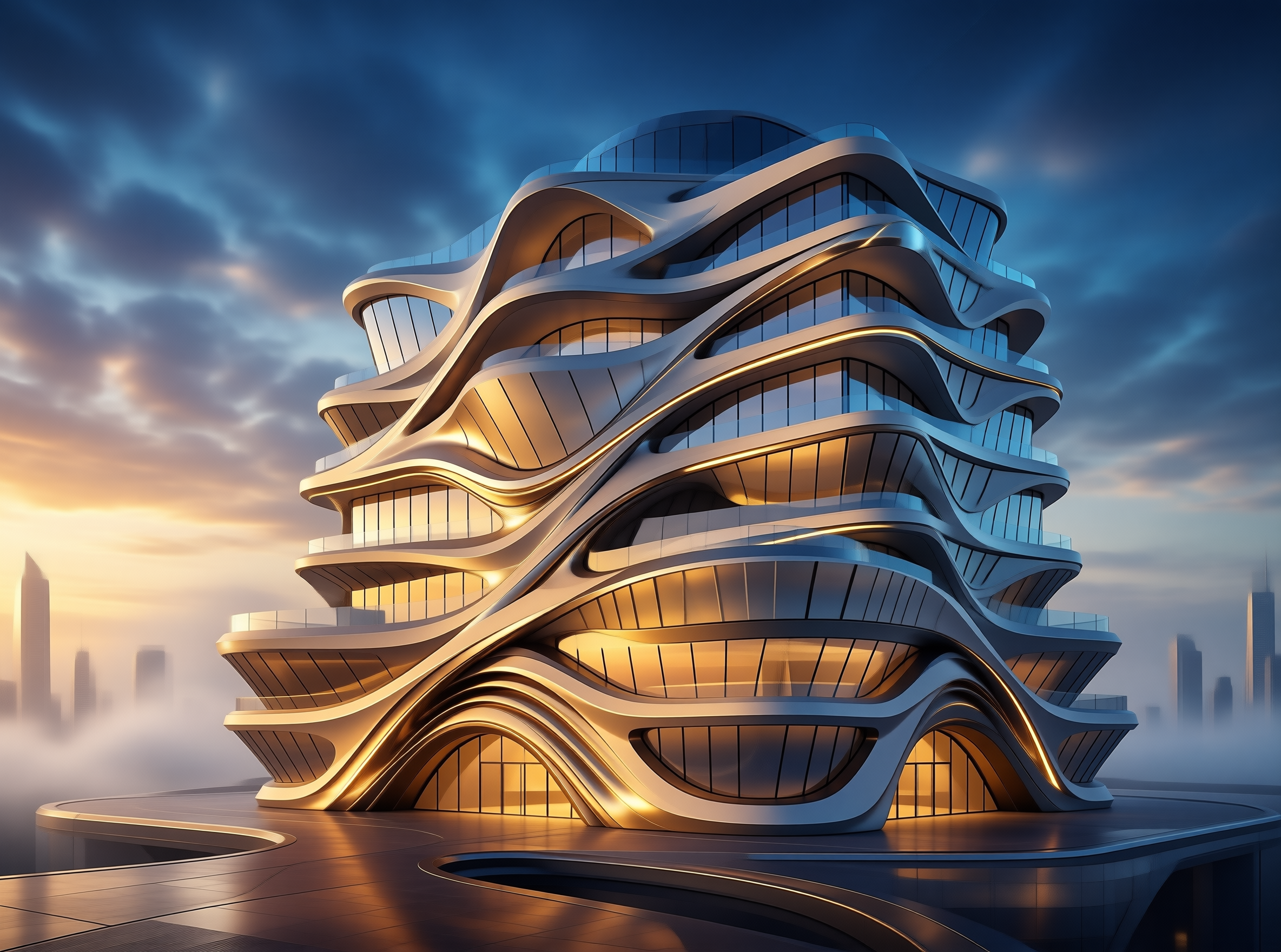 Futuristic Flowing Skyscraper