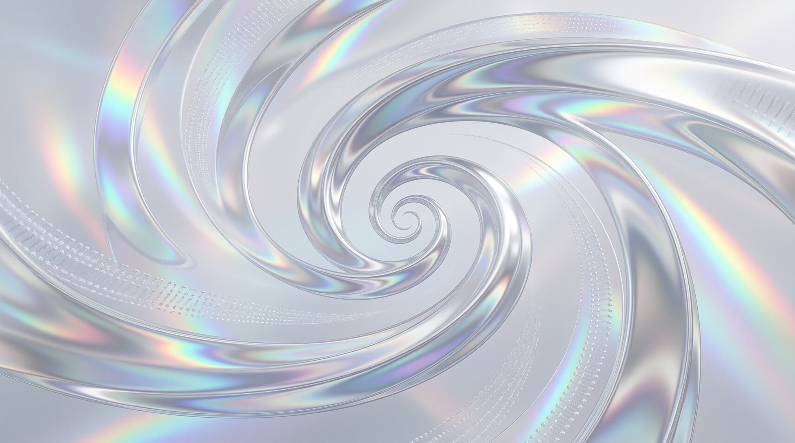 Iridescent Silver Spiral