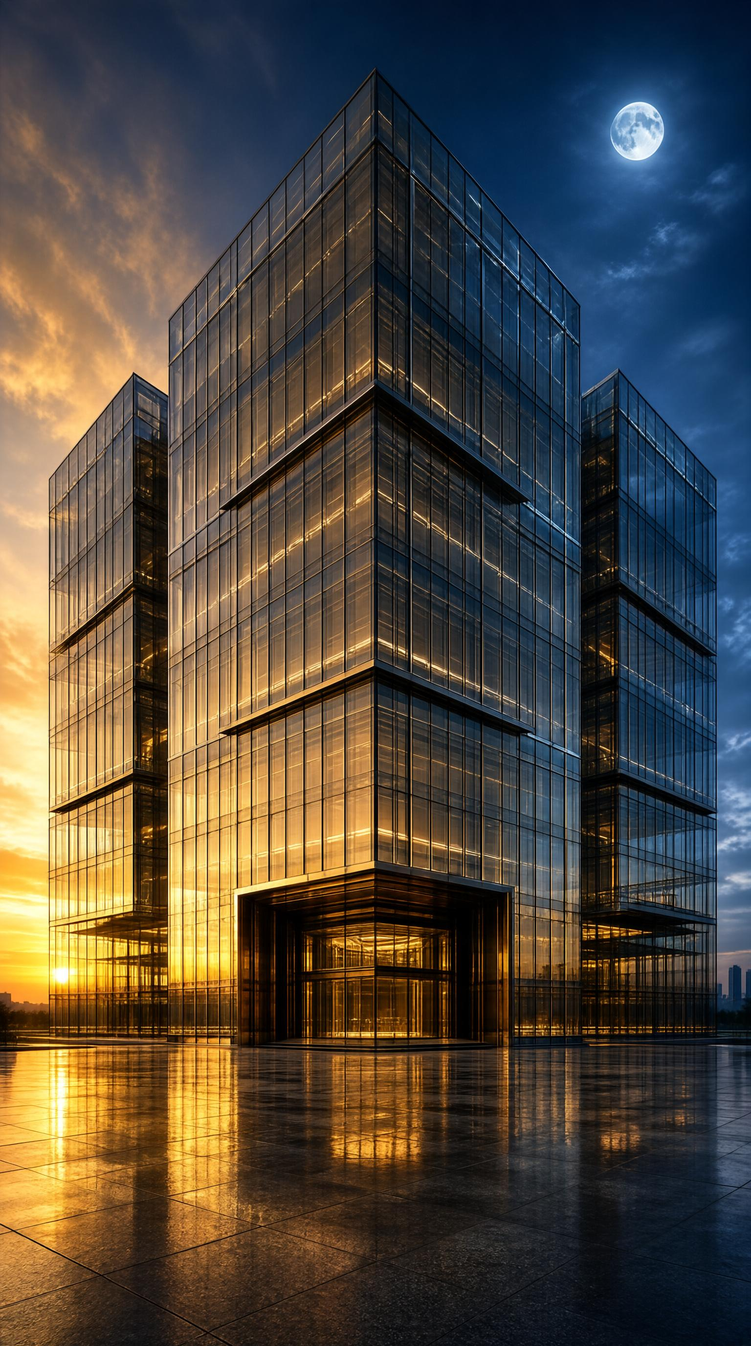 Glass Skyscraper at Dusk