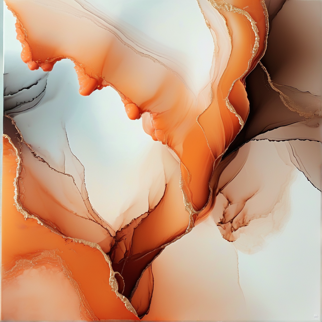 Abstract Fluid Orange Art