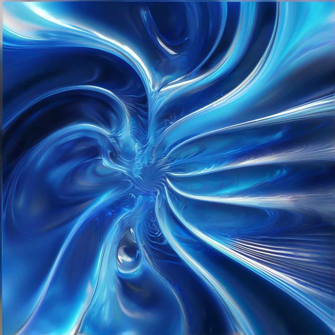 Abstract Blue Liquid Swirls