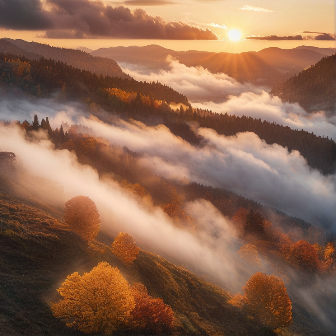 Misty Mountain Sunrise