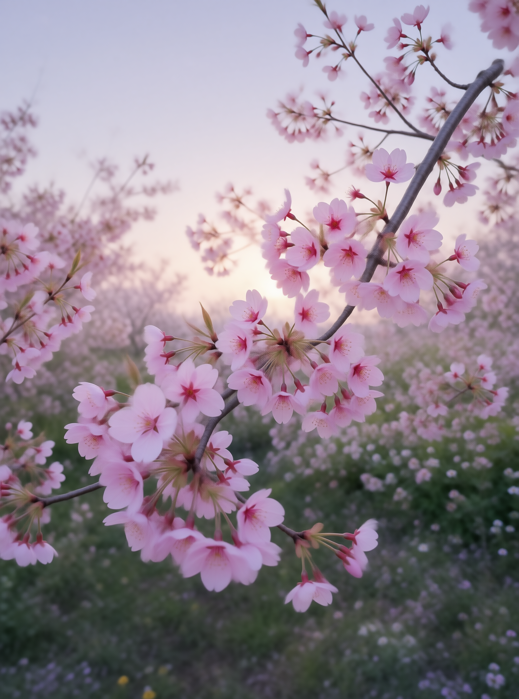 Cherry Blossoms at Sunset