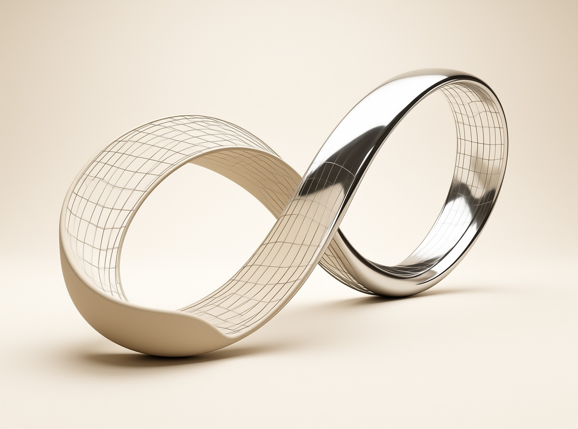 Interlinked Wireframe Rings