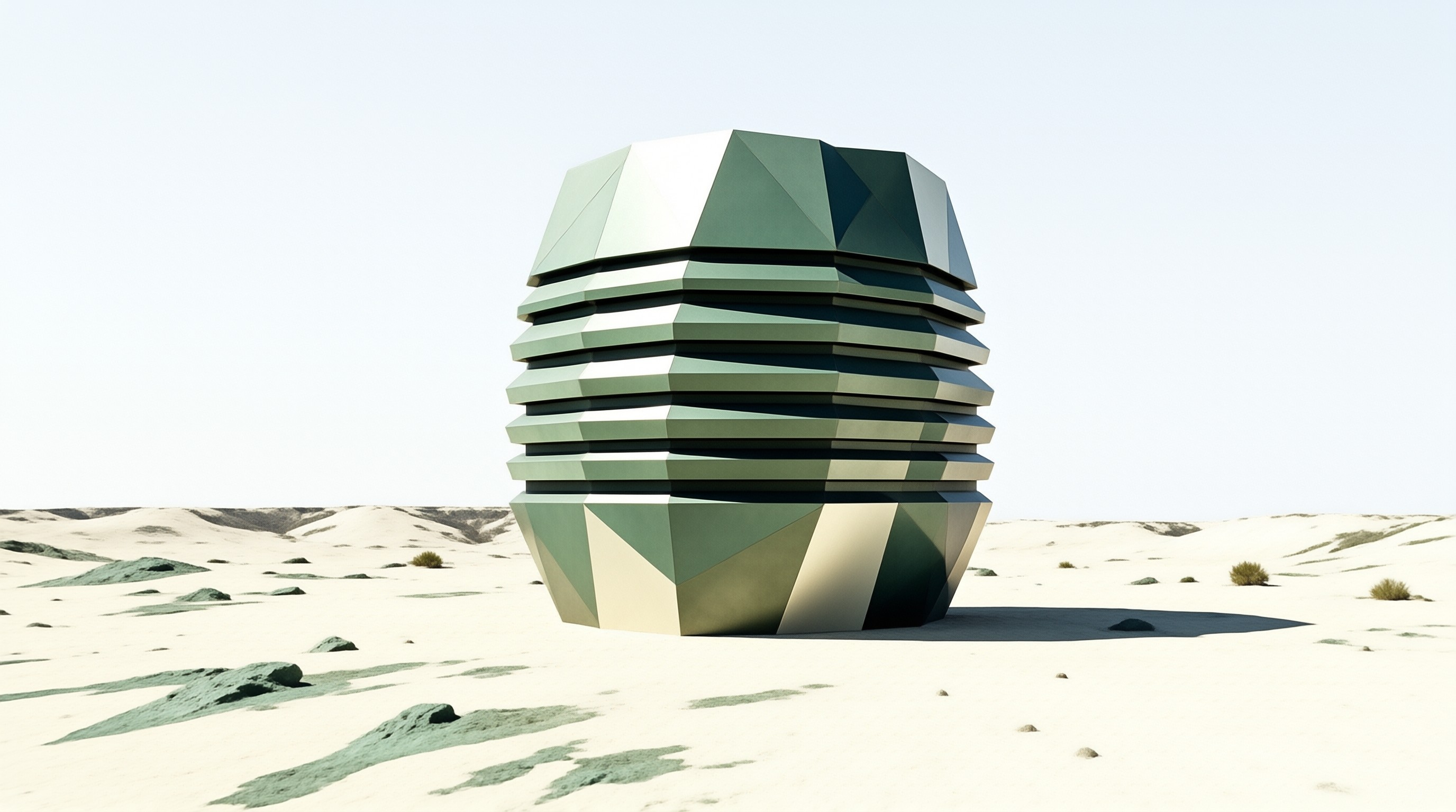 Geometric Tower in Desert