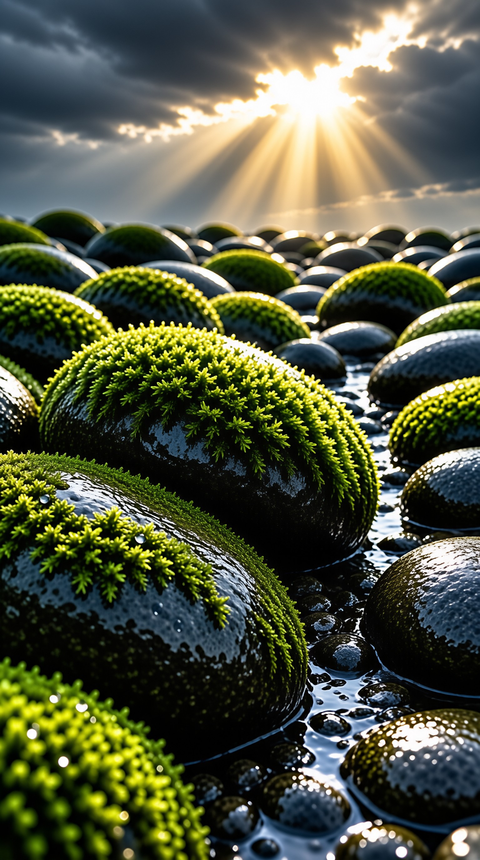 Mossy Stones in Sunlight