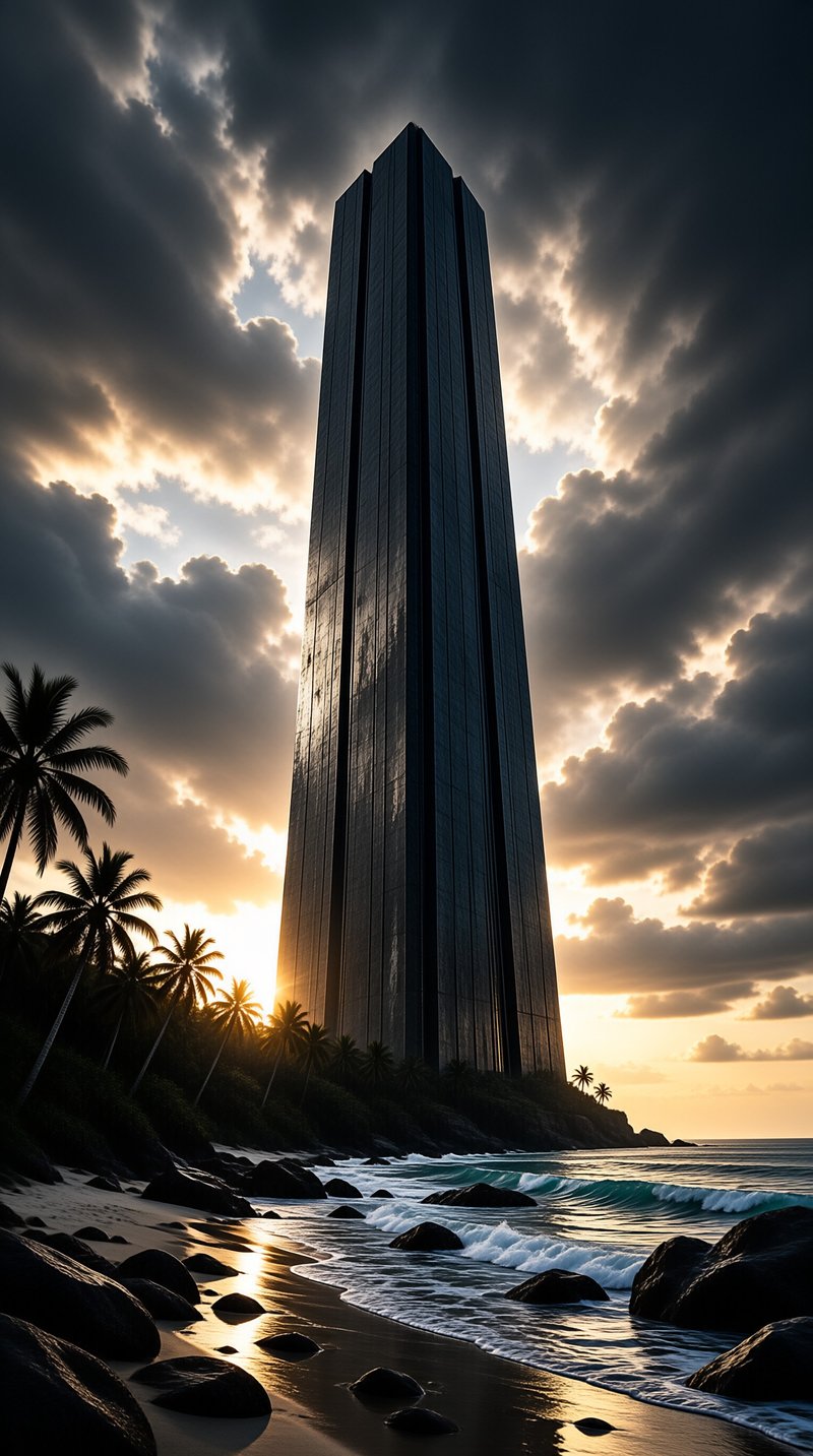 Skyscraper on Tropical Beach