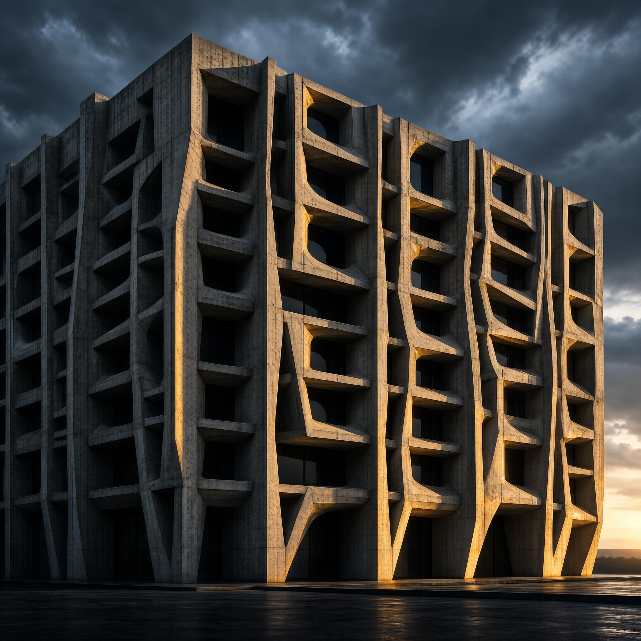 Brutalist Concrete Building