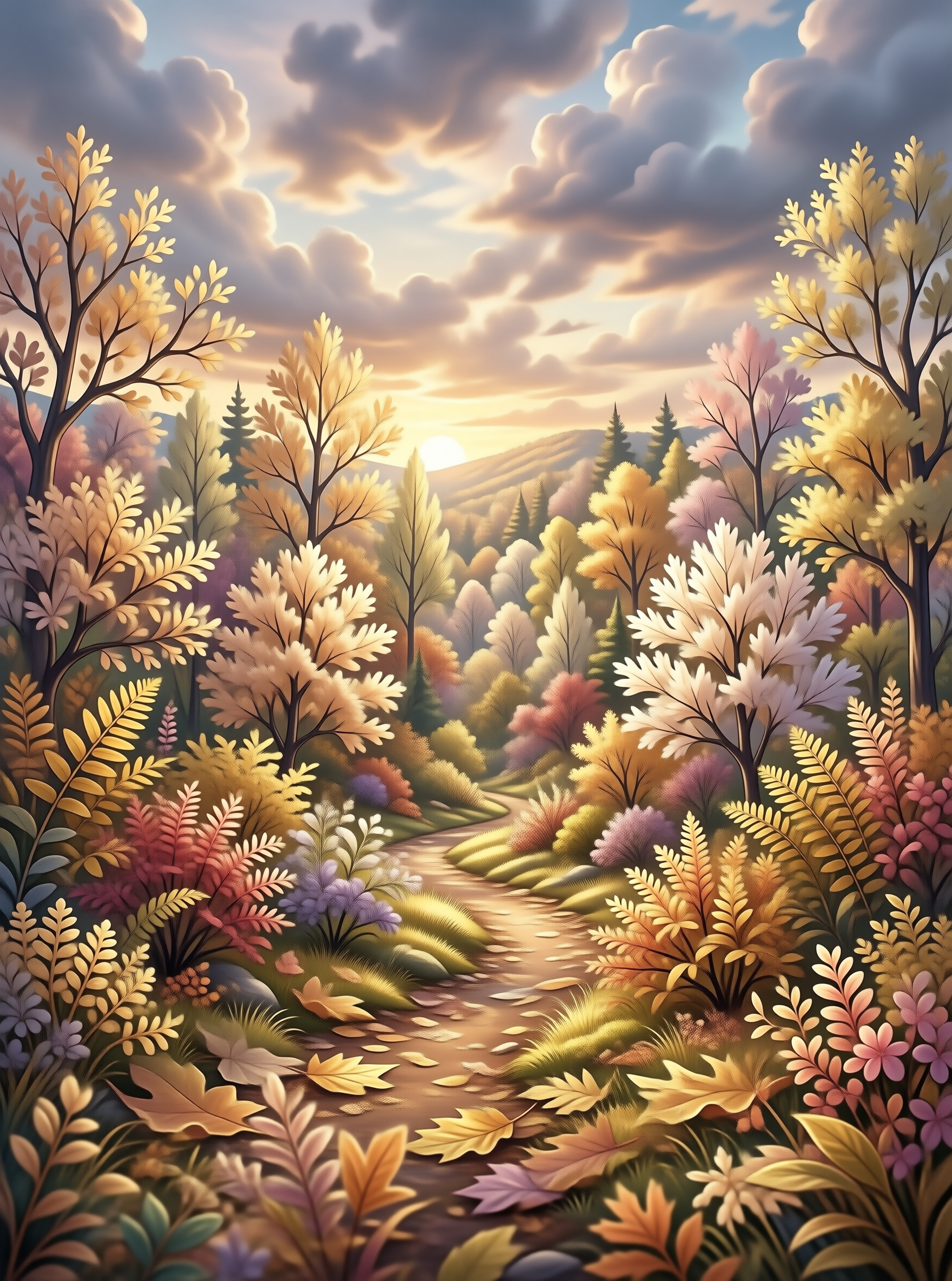 Sunlit Autumn Fantasy Path