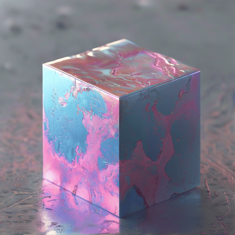 Iridescent Metal Cube