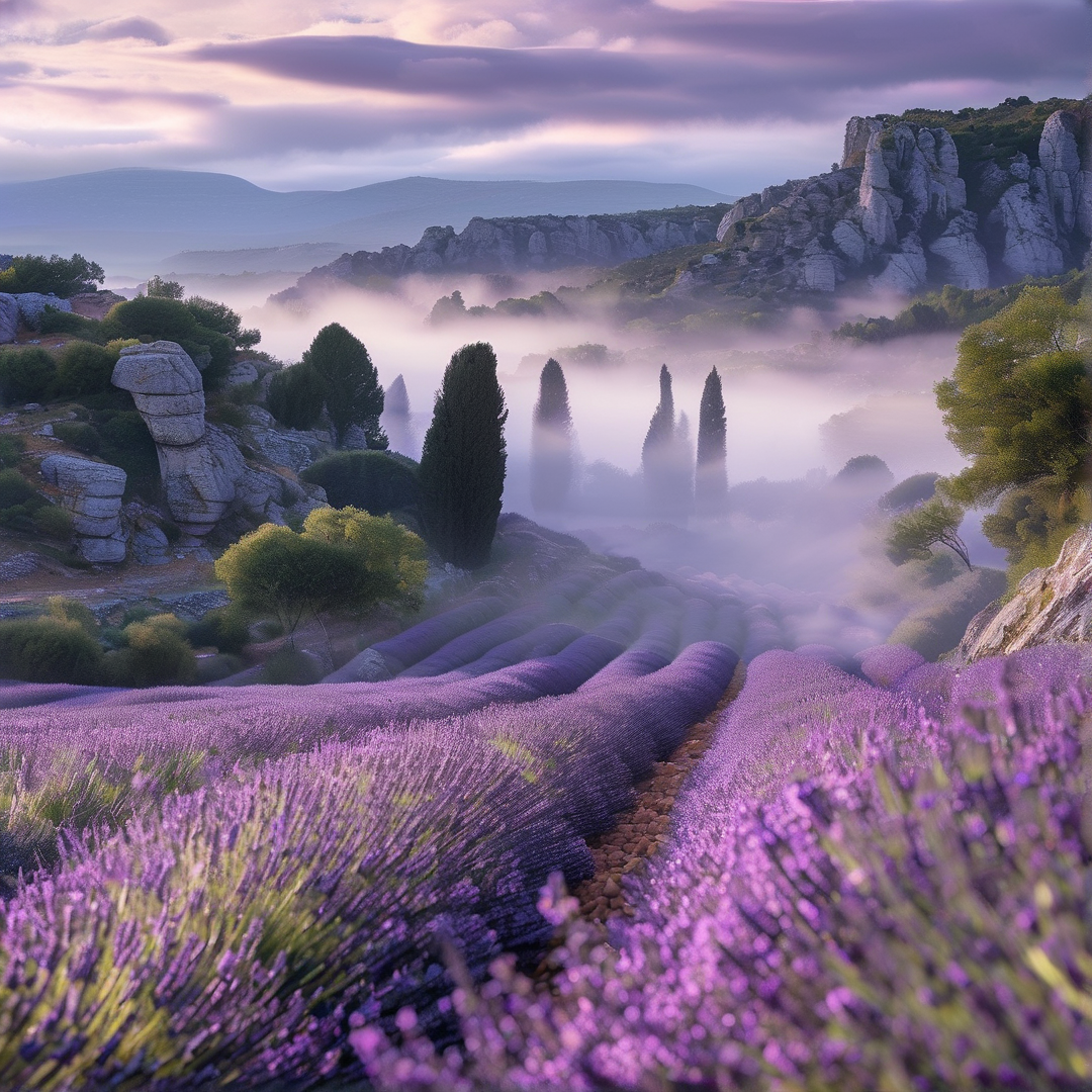 Misty Lavender Fields