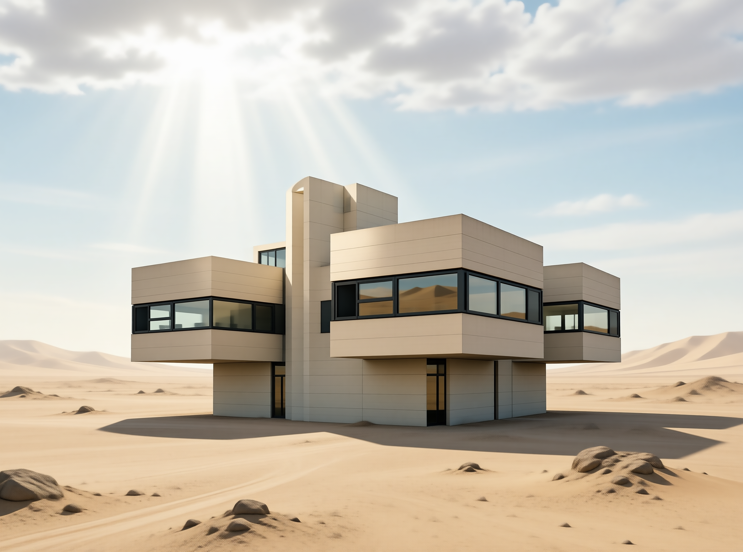 Desert Villa in Sunlit Dunes