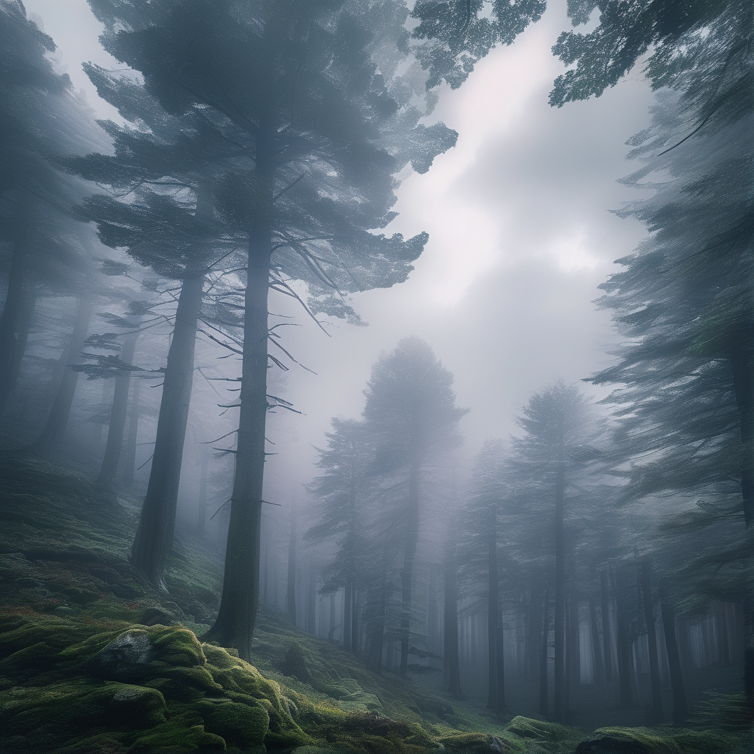 Misty Forest Scene