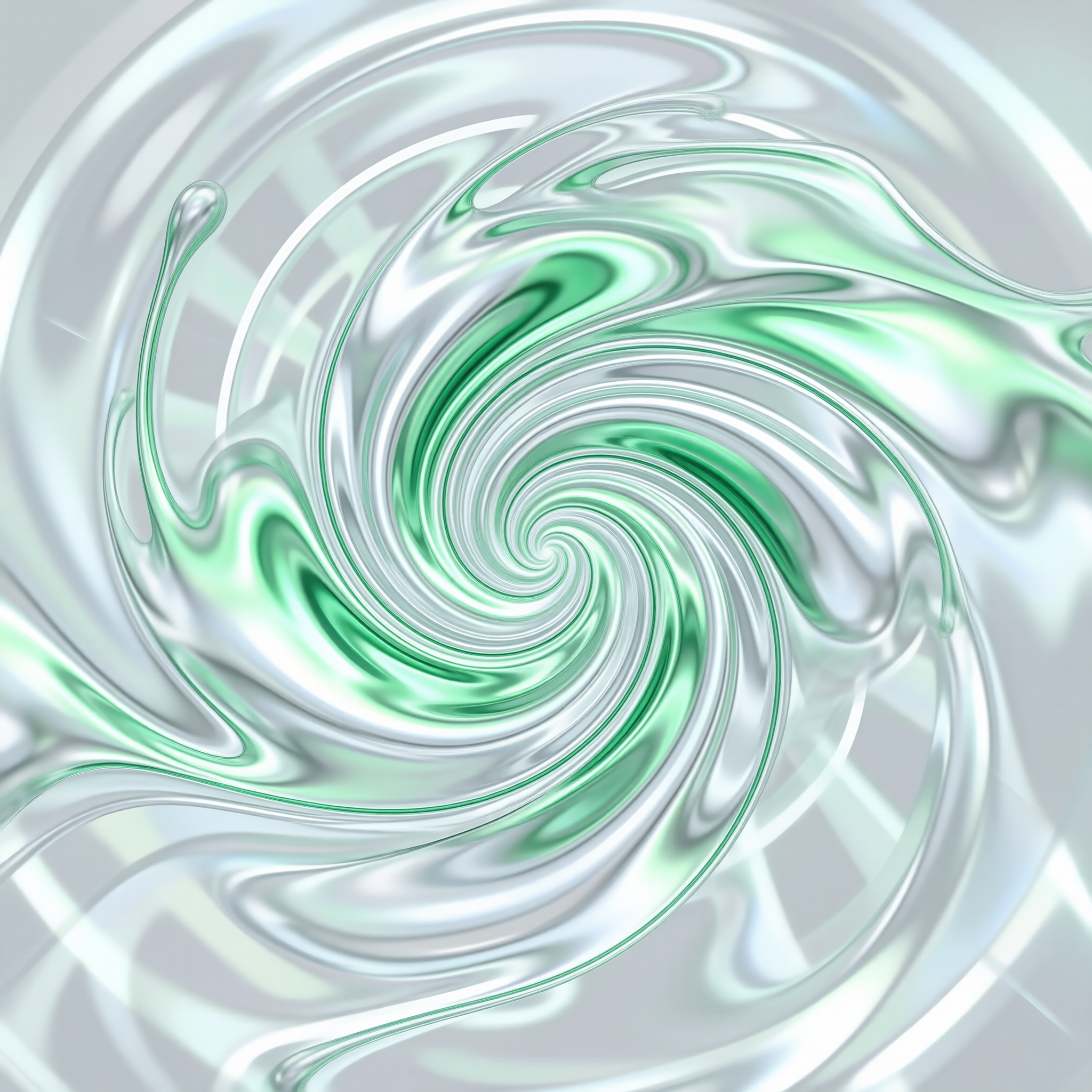 Abstract Green Liquid Swirl