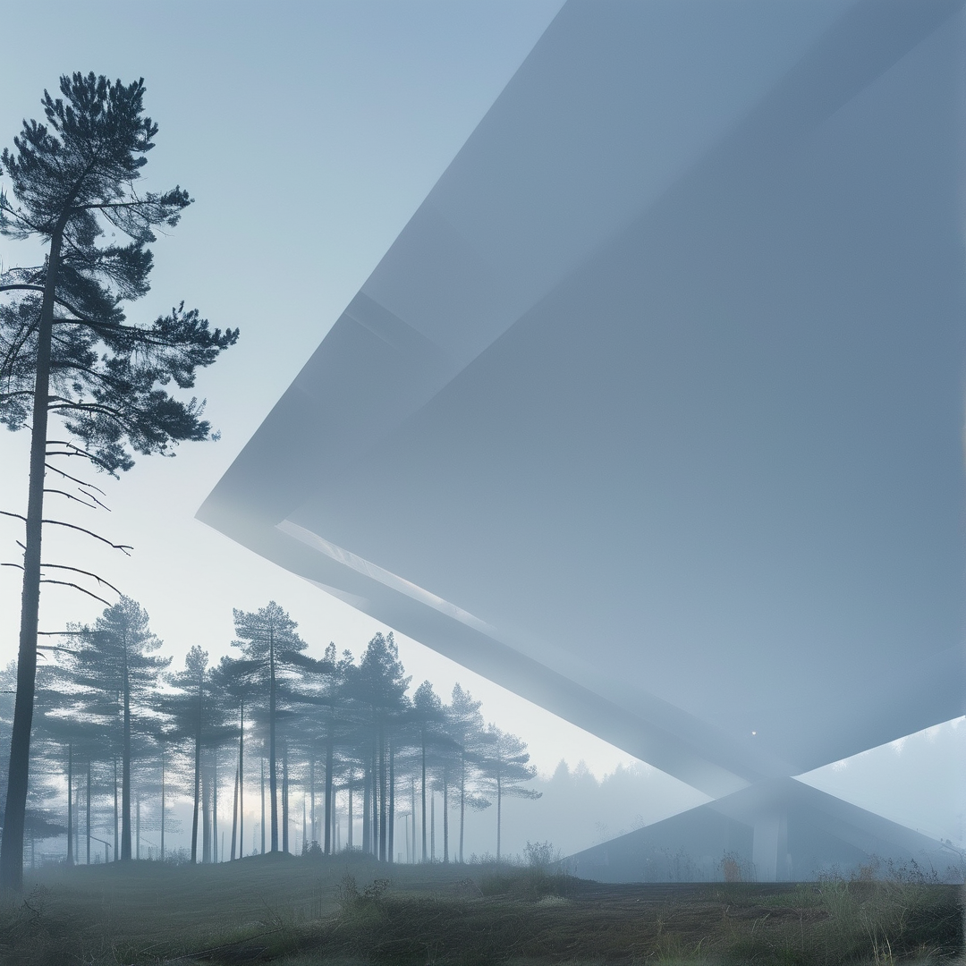 Misty Architectural Scene
