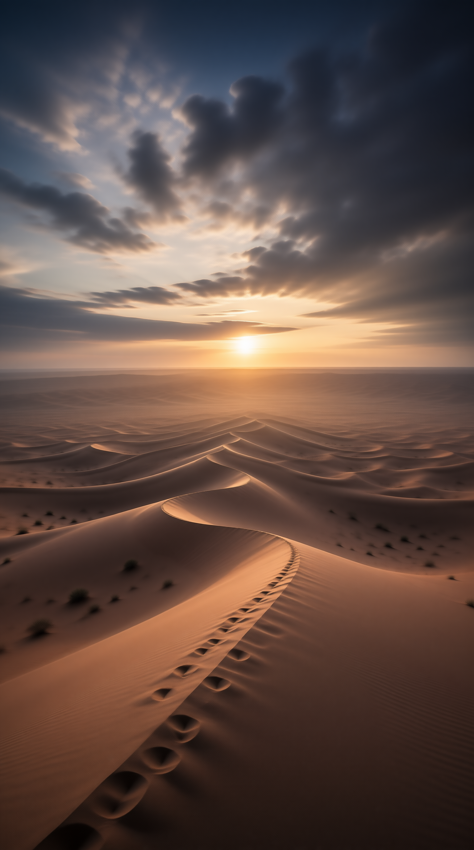 Footprints on Golden Dunes