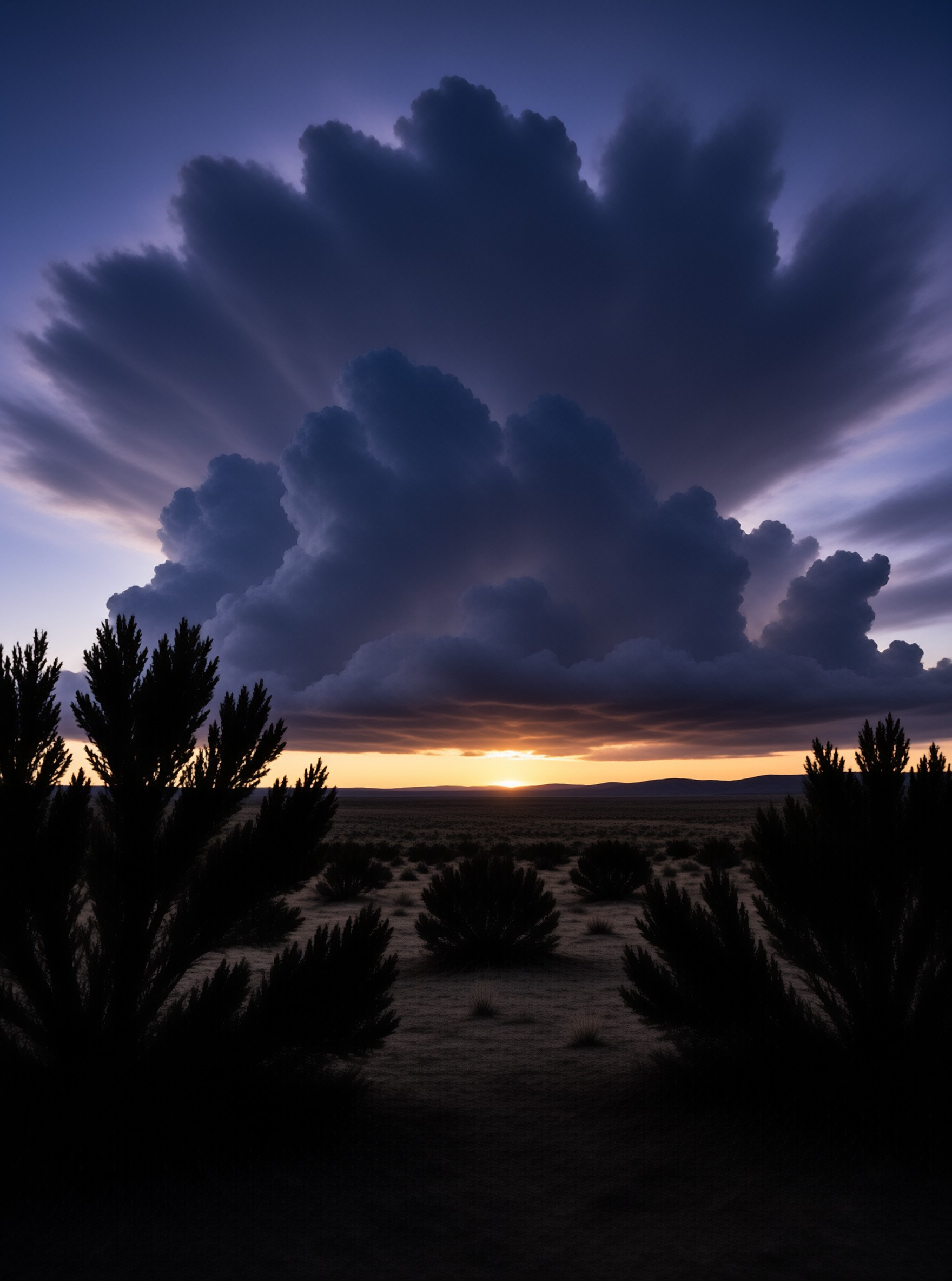 Dramatic Sunset Over Desert