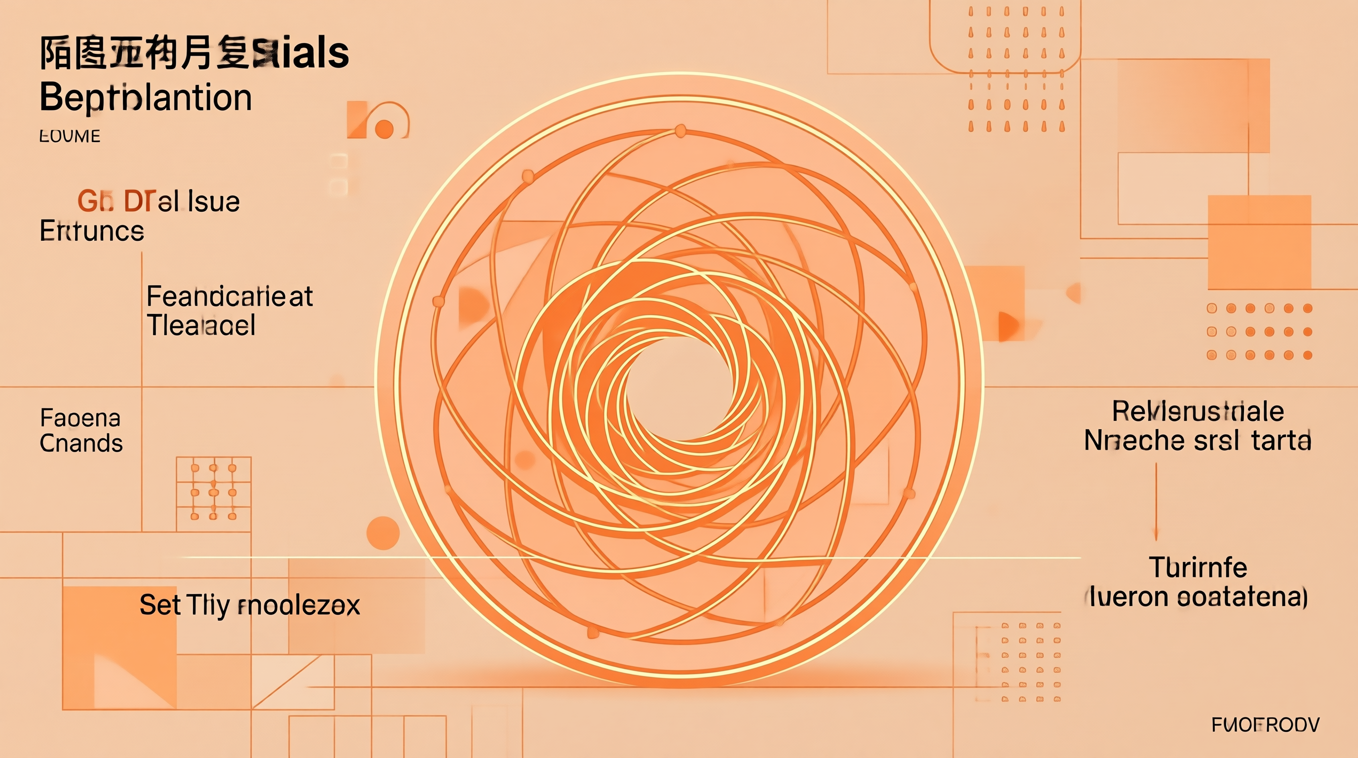 Abstract Orange Orbital Design