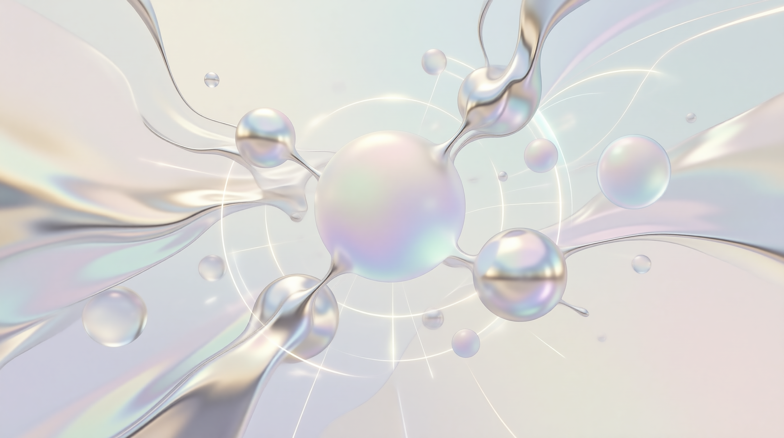 Iridescent Chrome Spheres — Pastel Study