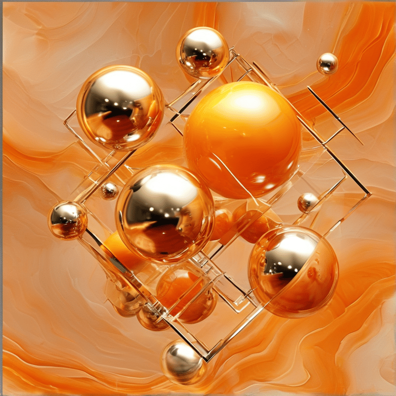 Abstract Warm 3D Sphere Art