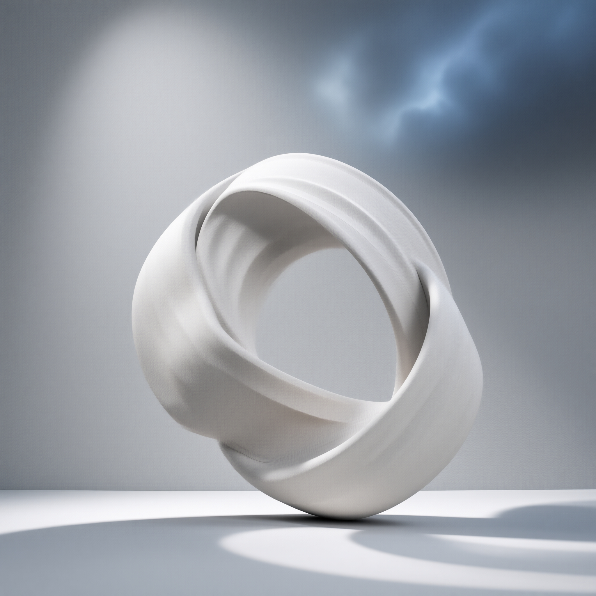 Abstract White Ring Sculpture