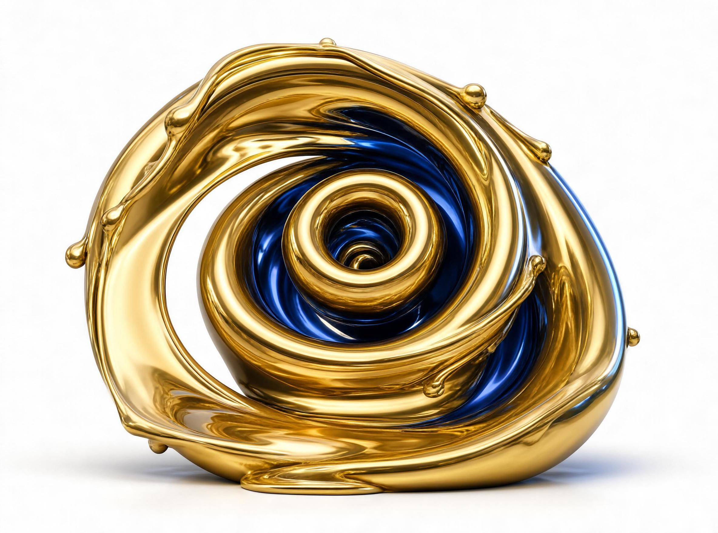 Metallic Gold Blue Vortex